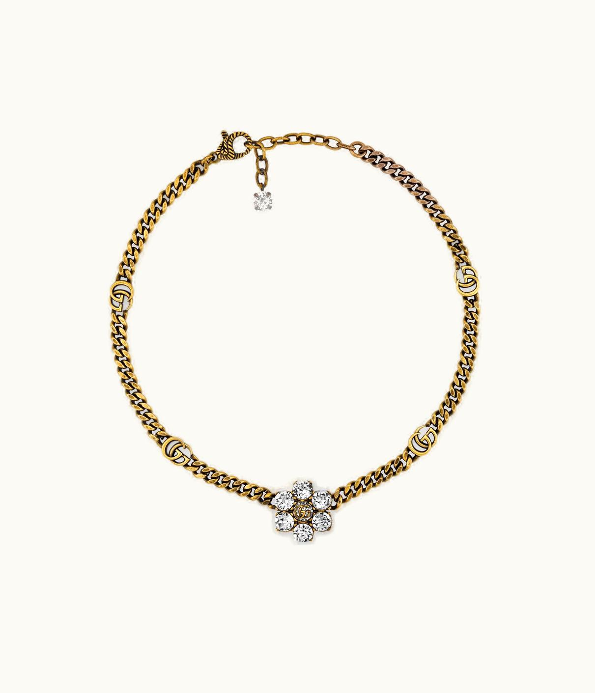 Gucci Gucci Crystal Double G Necklace UZ0136976