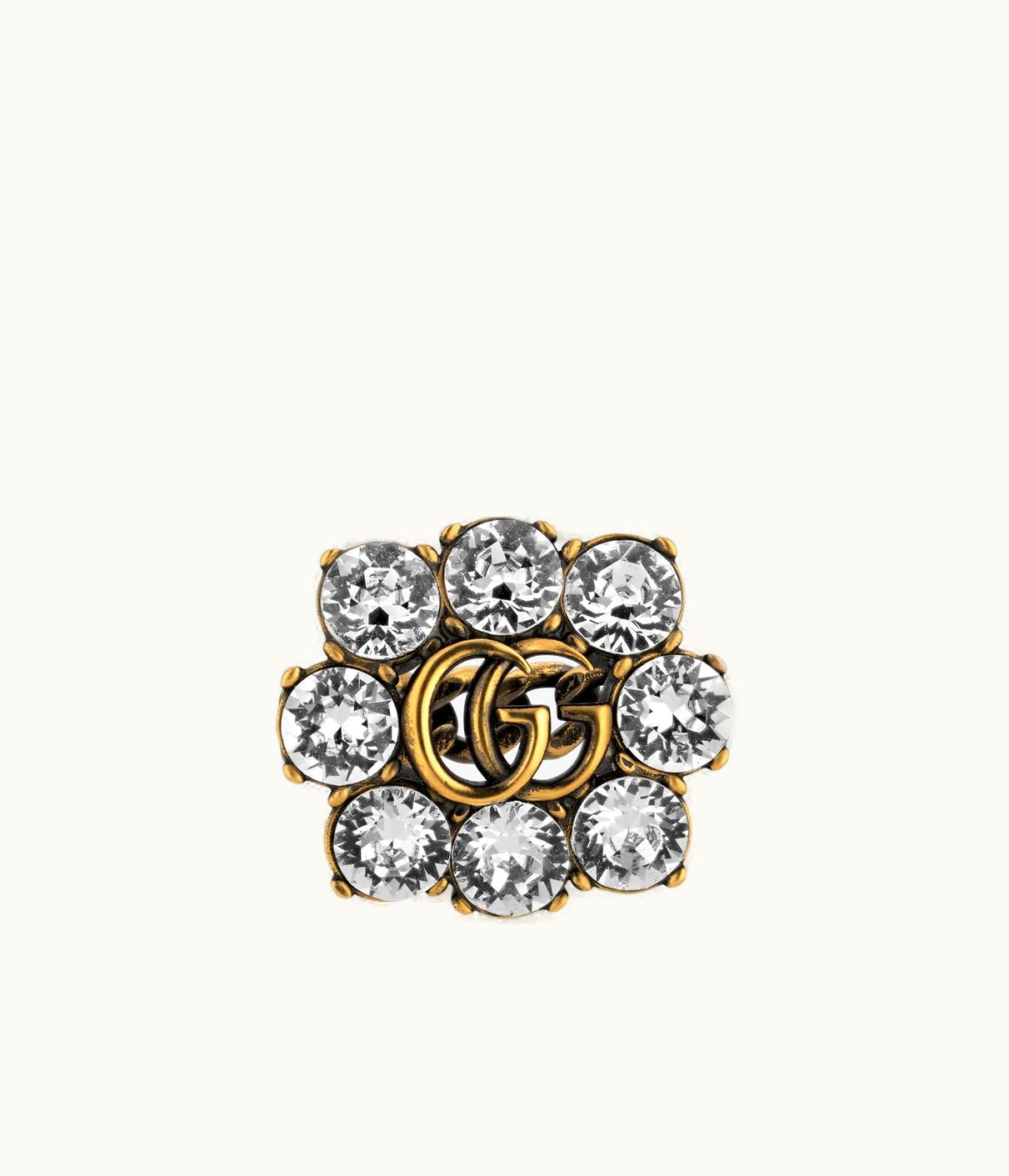 Gucci Gucci Crystal Double G Ring UZ0136977