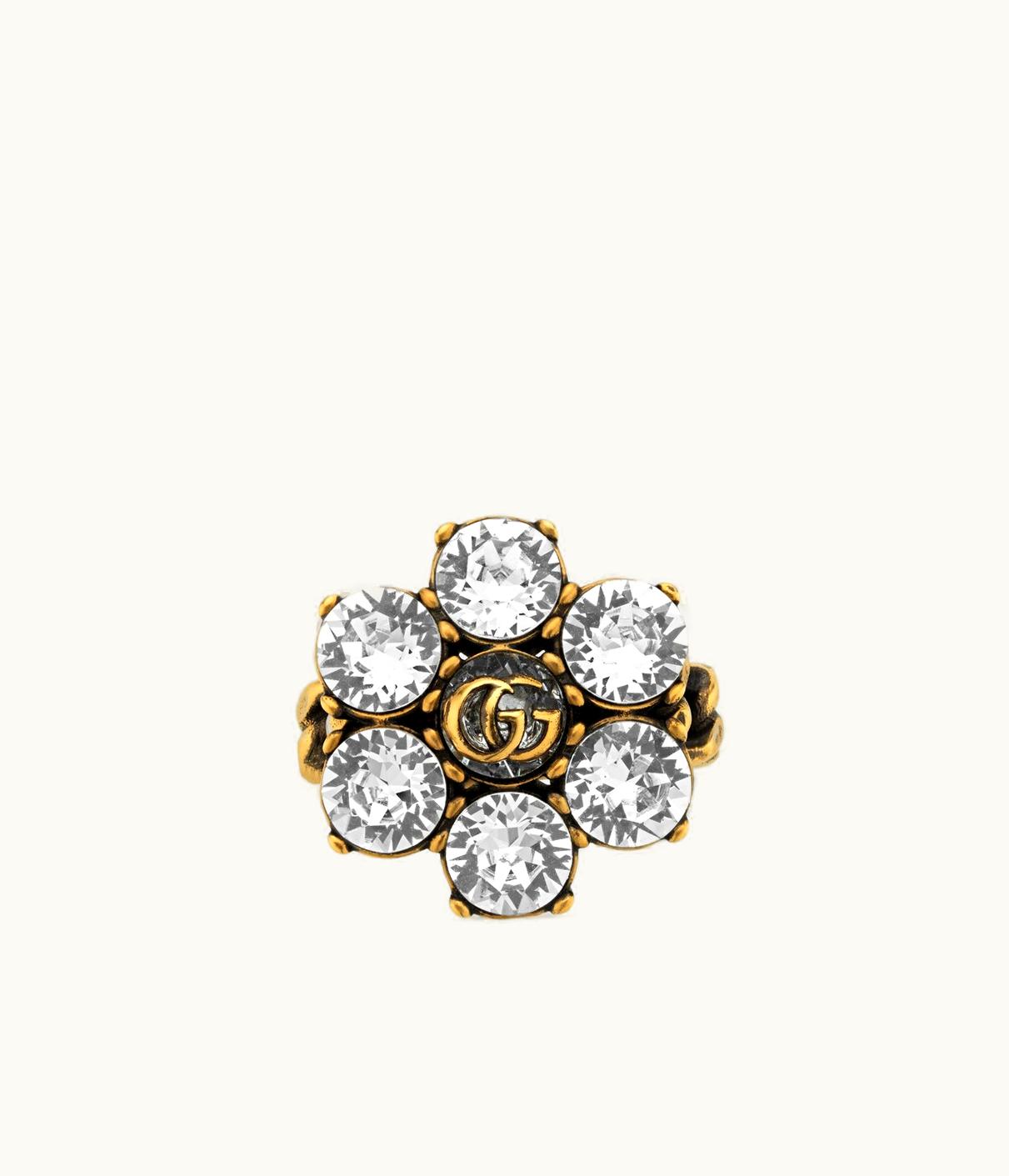 Gucci Gucci Crystal Double G Ring UZ0136981