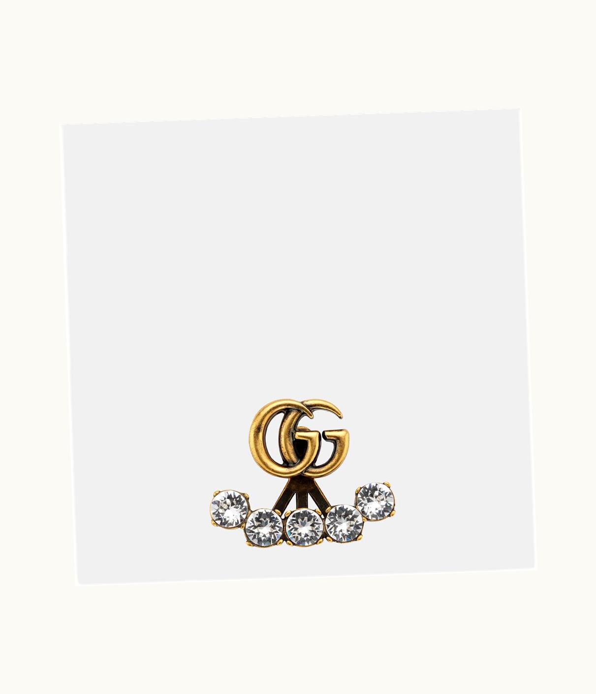 Gucci Gucci Single Crystal Double G Earring