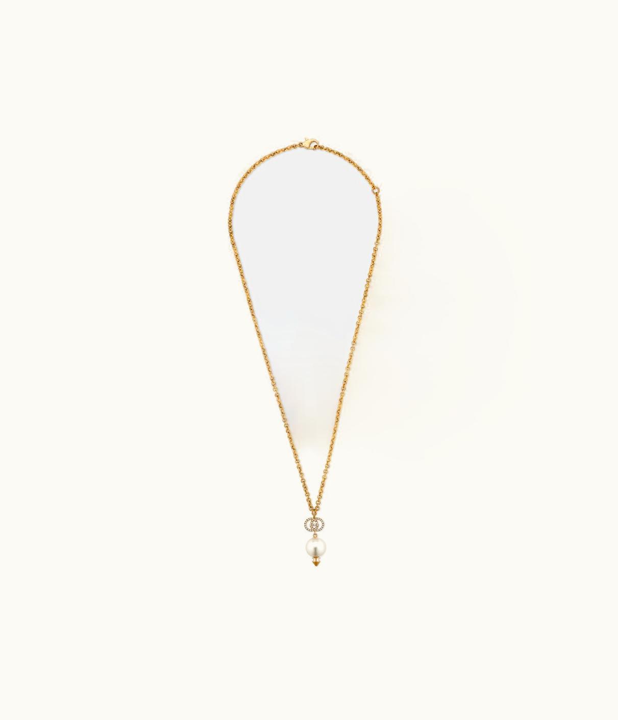 Gucci Gucci Interlocking G Necklace With Pearl