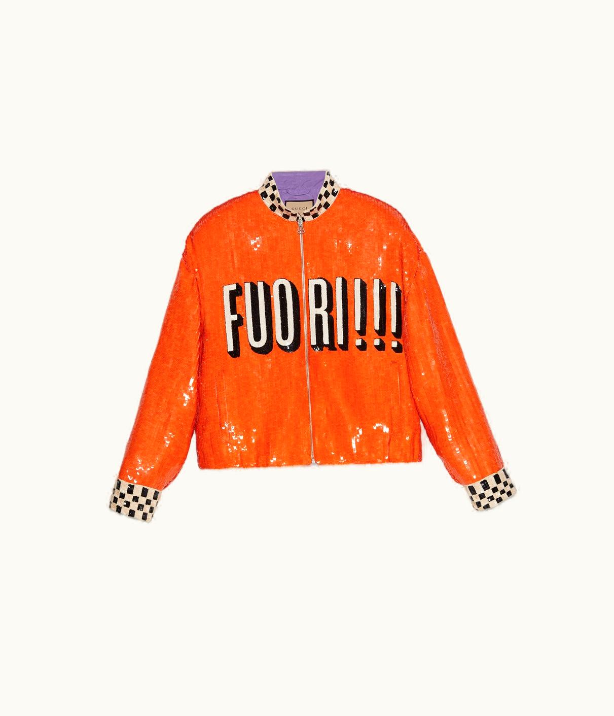 Gucci Gucci Satin Zip Jacket With Sequins