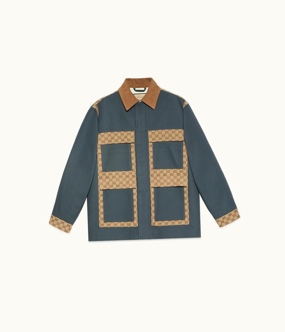 Gucci Gucci Cotton Canvas And GG Supreme Jacket