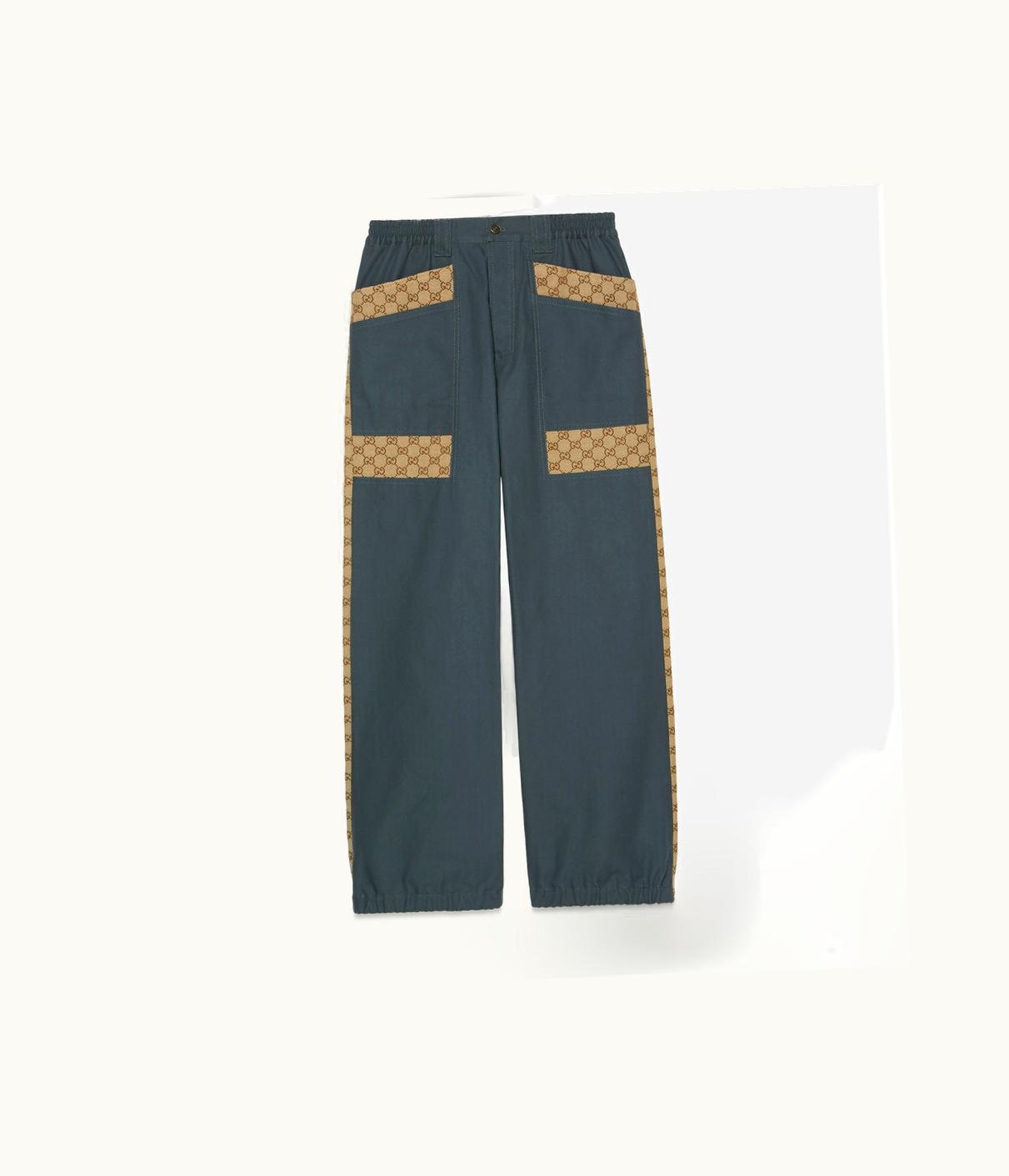 Gucci Gucci Cotton Canvas Pant With GG Inserts
