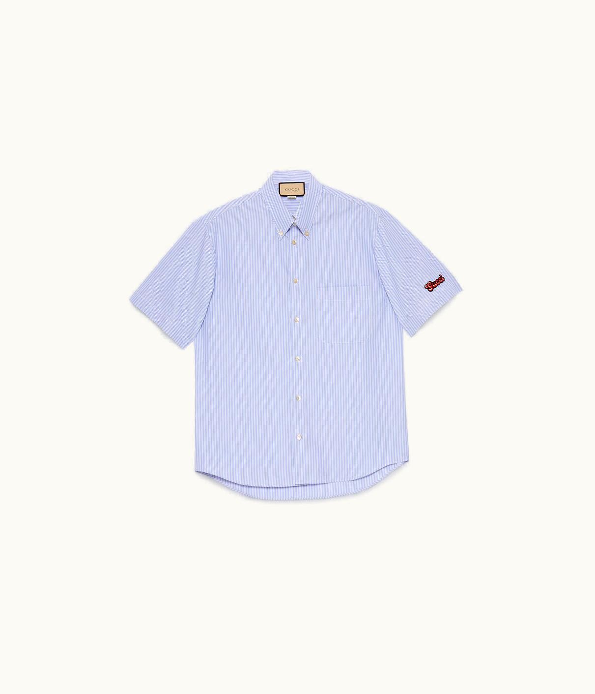Gucci Gucci Striped Cotton Shirt With Patch