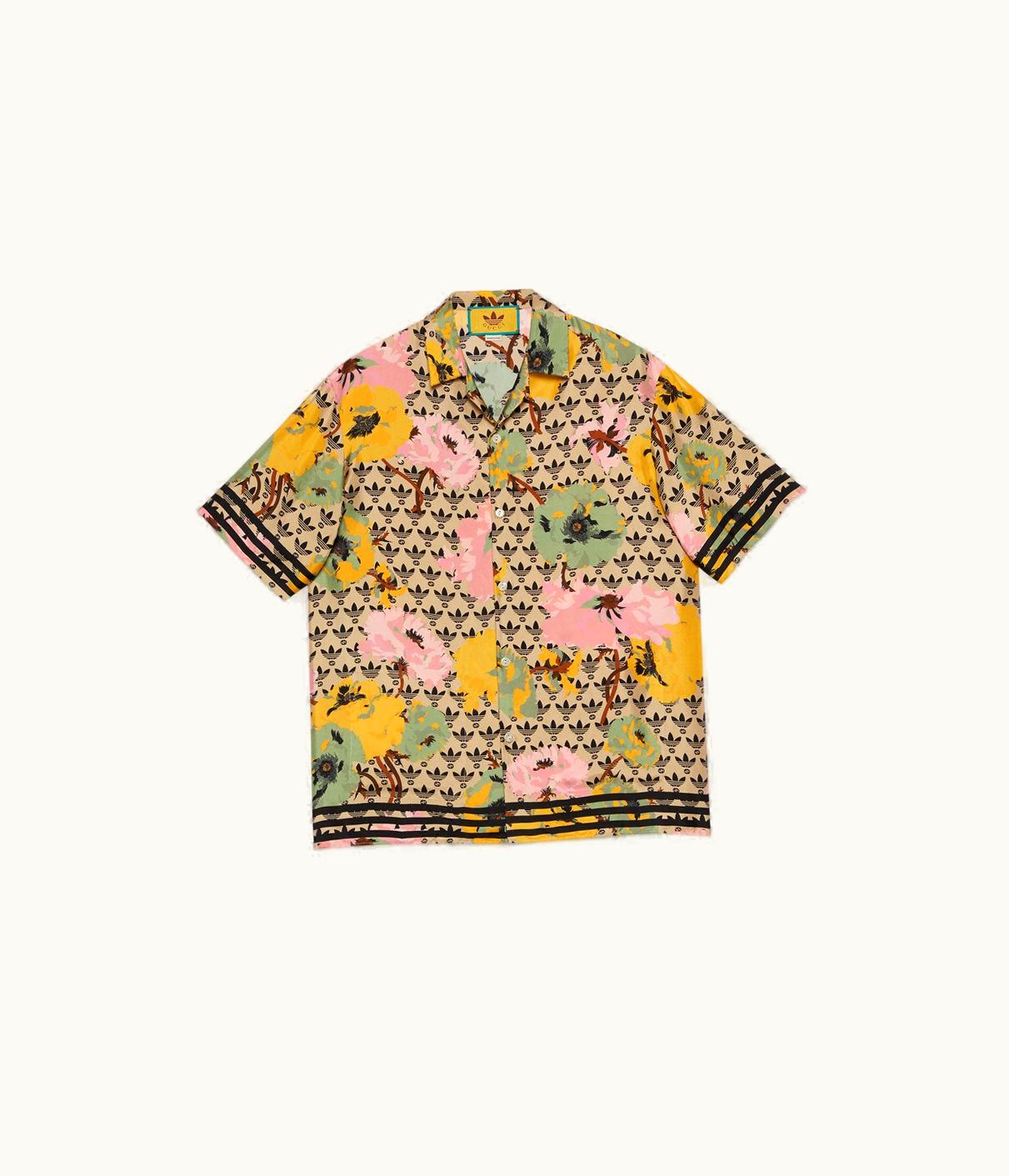 Gucci Adidas X Gucci Print Silk Bowling Shirt