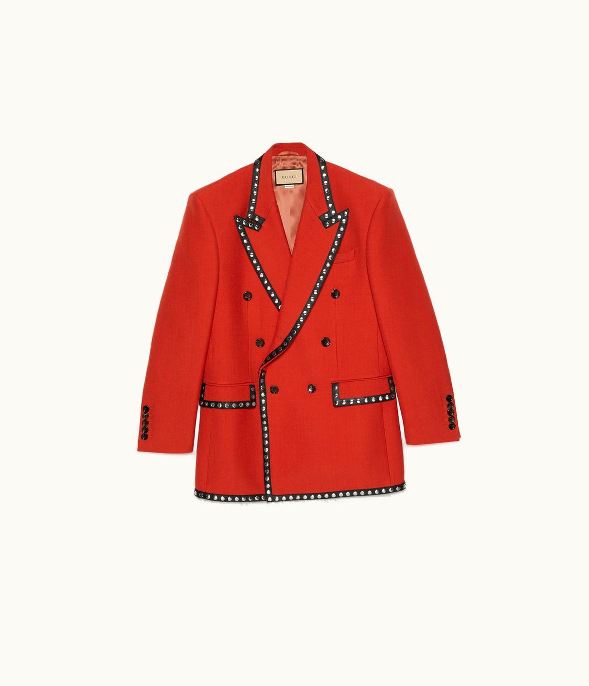 Gucci Studded Formal Jacket With Leather Detail