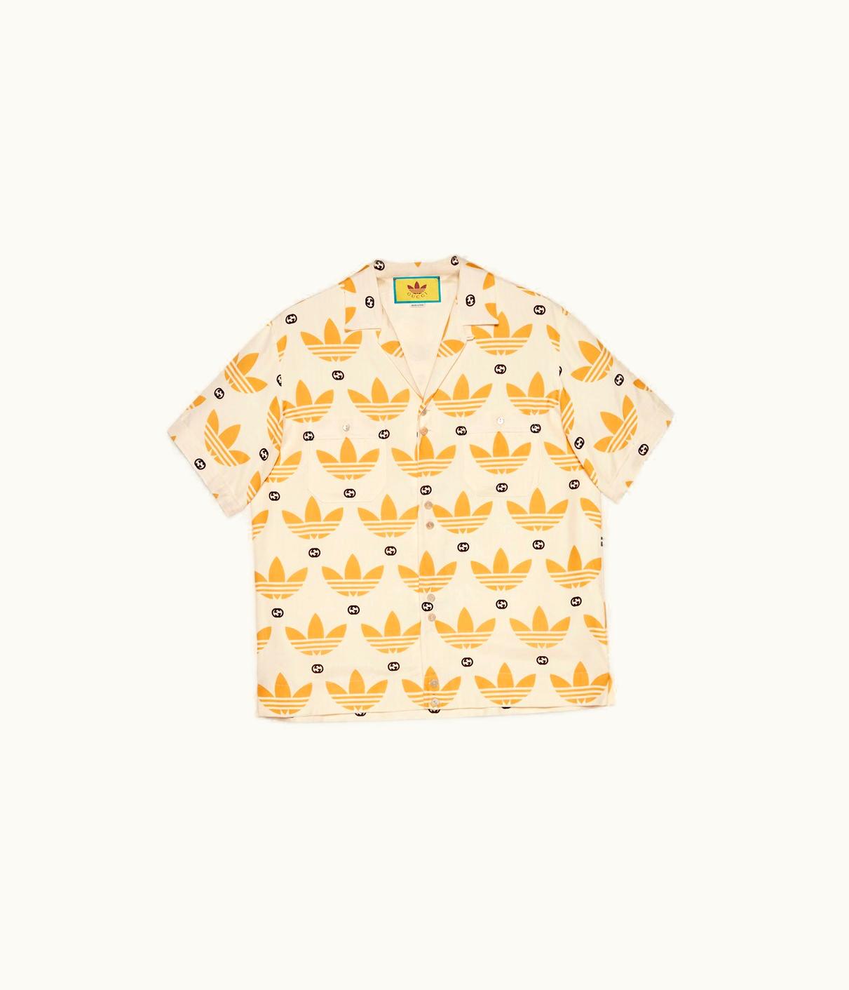 Gucci Adidas X Gucci Trefoil Print Bowling Shirt UZ0137523