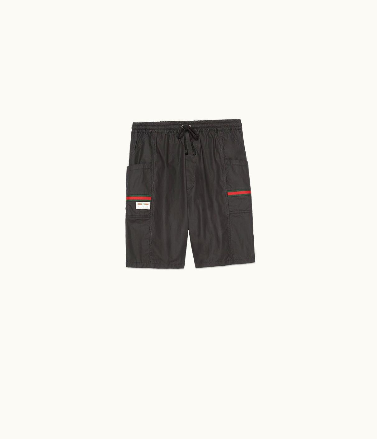 Gucci Coated Cotton Shorts With Gucci Label