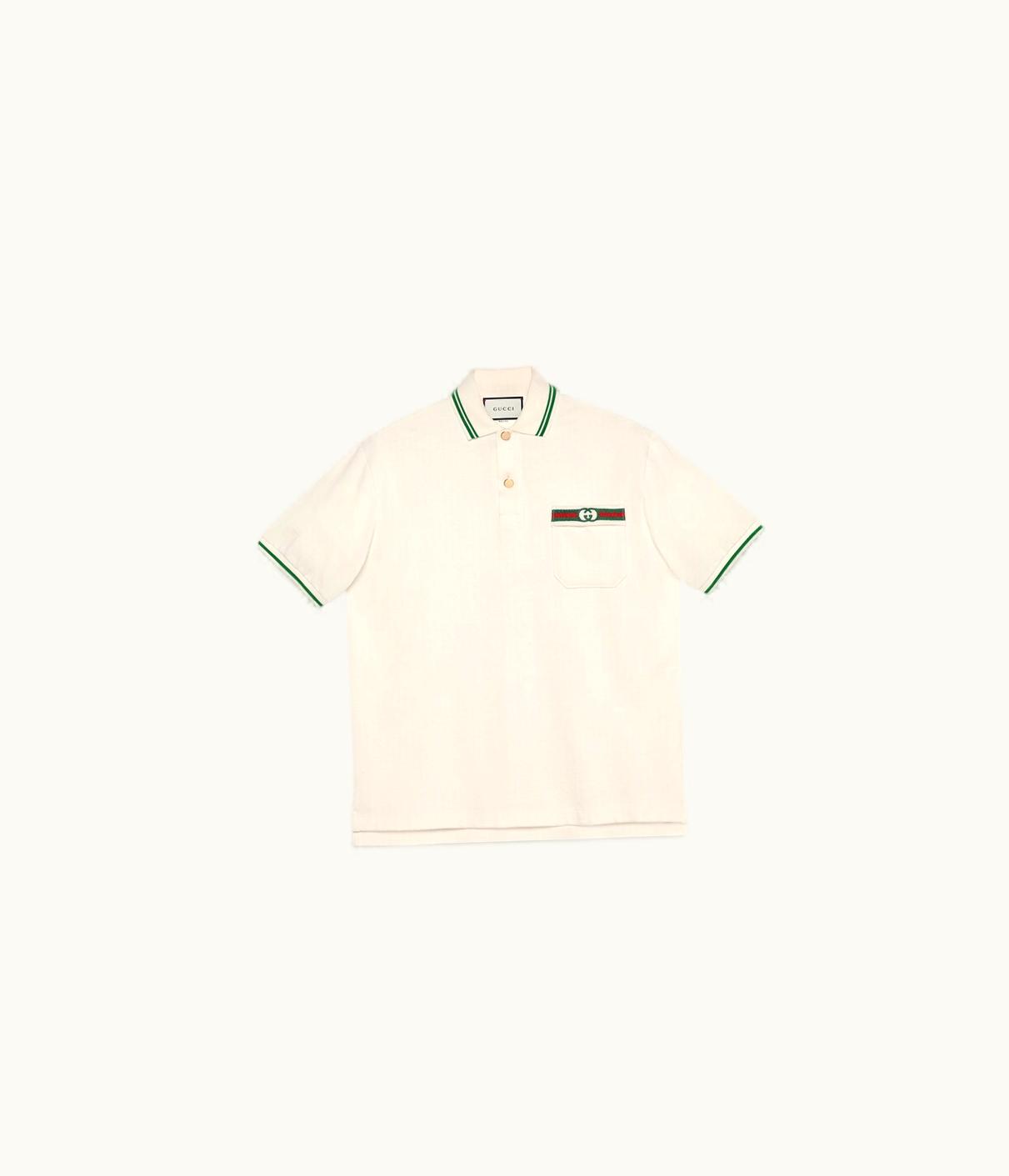 Gucci Cotton Polo With Web And Interlocking G