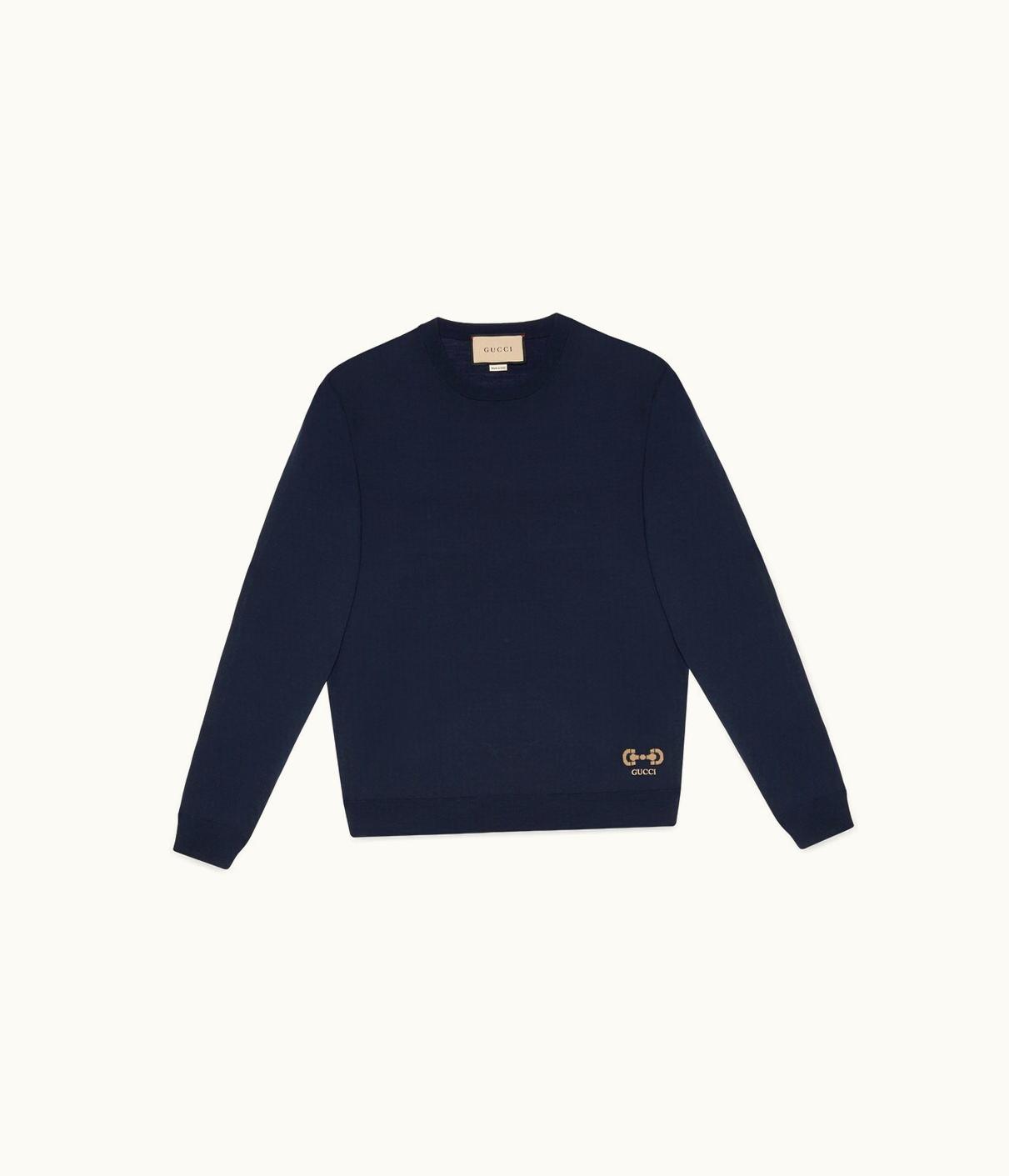 Gucci Wool Sweater With Horsebit Intarsia