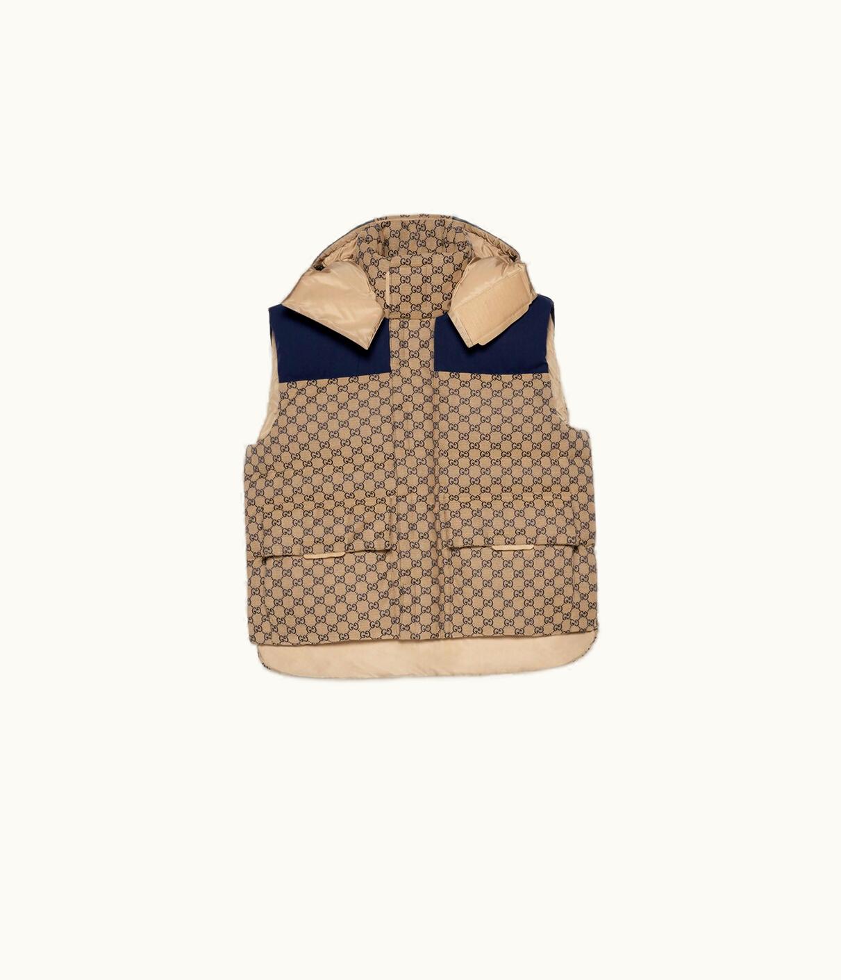 Gucci GG Canvas Down Vest With Detachable Hood