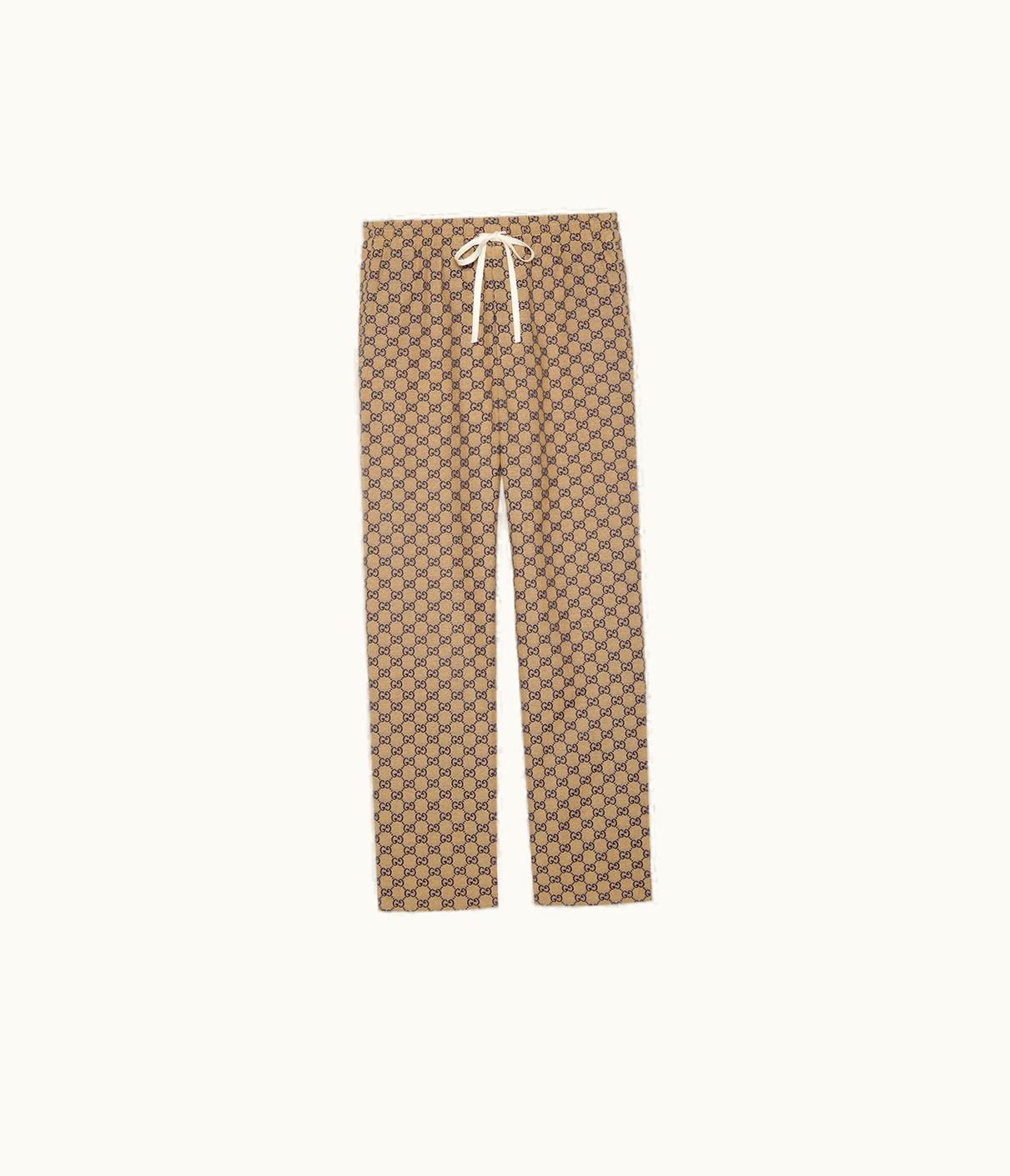 Gucci GG Canvas Trousers With Leather Interlocking G