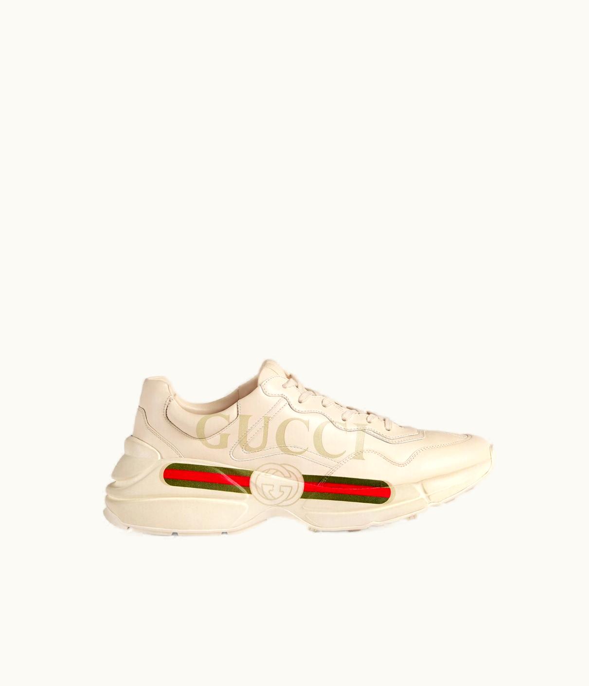 Gucci Gucci Men's Rhyton Gucci Logo Leather Sneaker