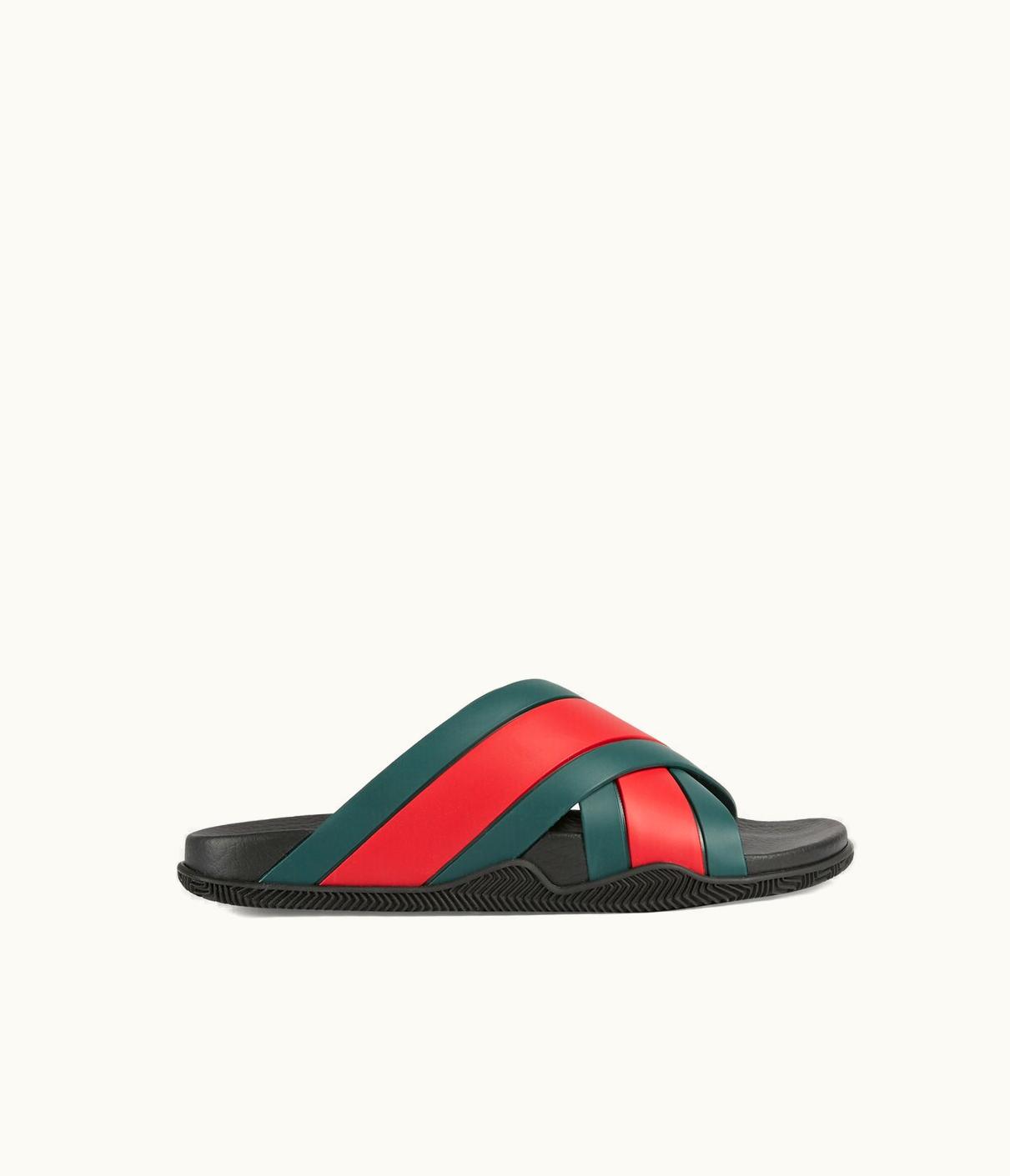Gucci Gucci Men's Rubber Slide Sandal With Web