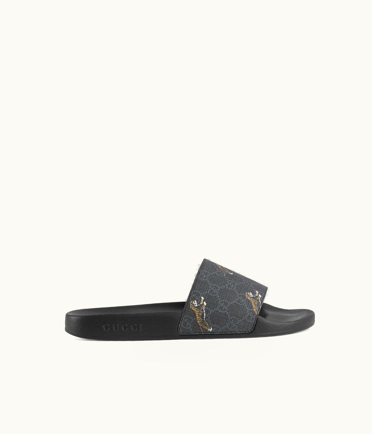 Gucci Gucci Men's GG Supreme Tigers Slide Sandal