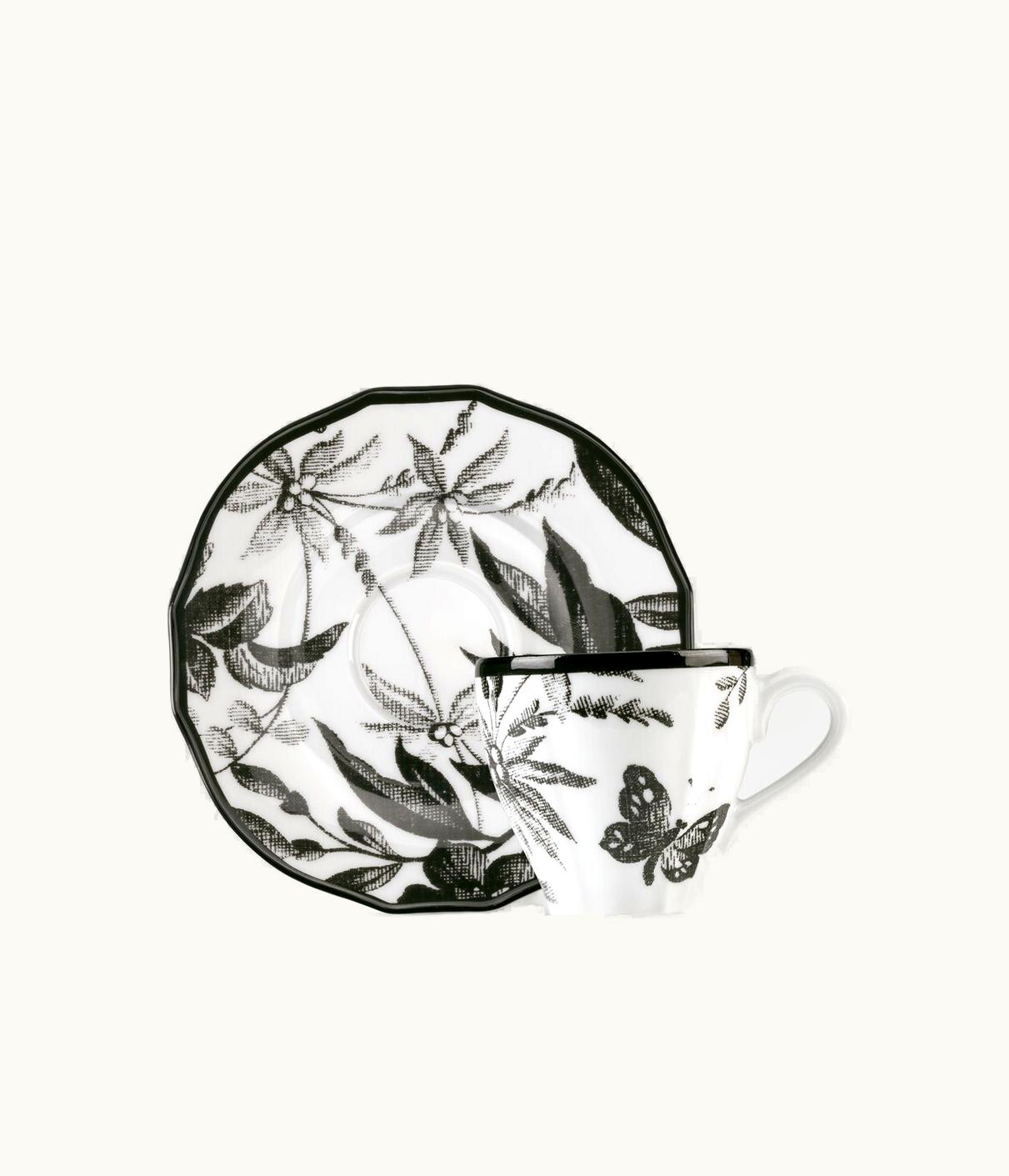 Gucci Gucci Herbarium Coffee Cup And Saucer, Set Of Two