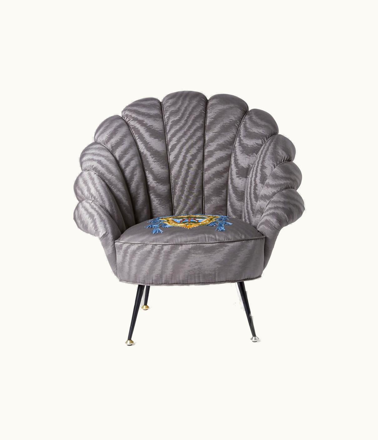 Gucci Gucci Moiré Armchair With Embroidered Coat Of Arms
