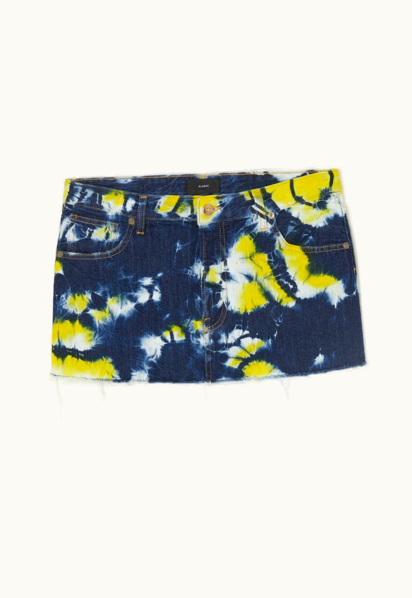Alanui Alanui Moonrise Tie Dye Denim Skirt