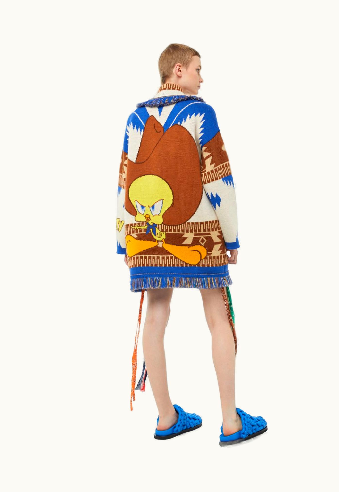 Alanui Alanui Tweety Cowboy Icon Jacquard Cardigan