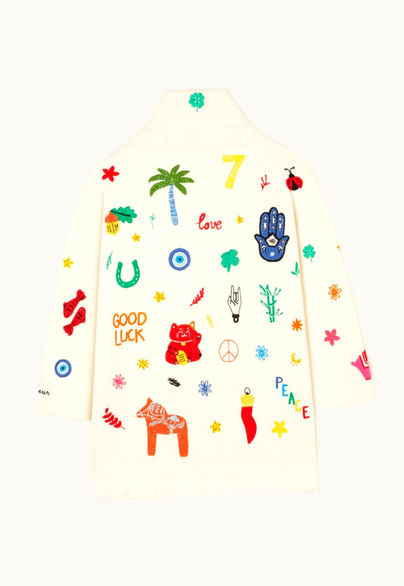 Alanui Alanui Lucky Charm Embroidered Cardigan