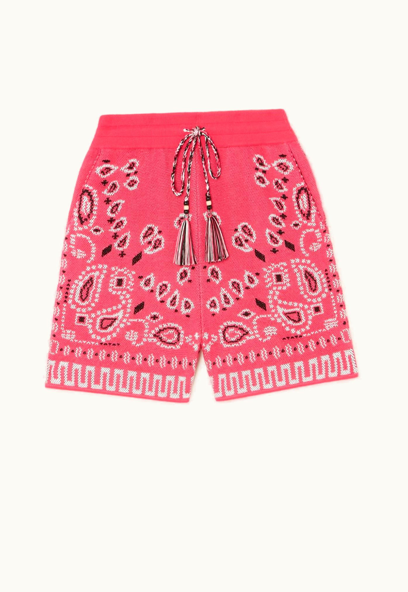 Alanui Alanui Cotton Piquet Bandana Shorts UZ0139052