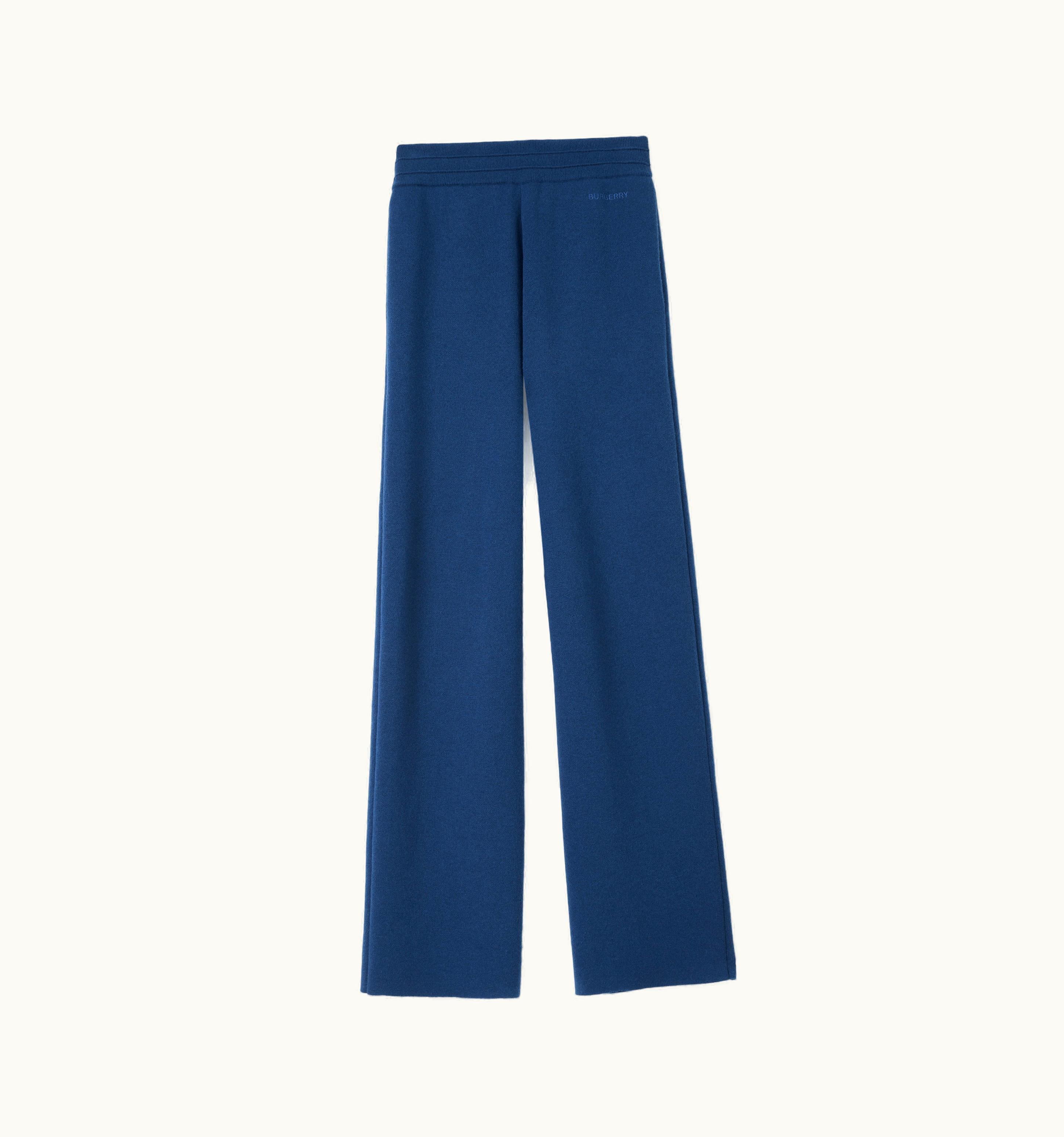 Burberry Burberry Embroidered Logo Cashmere Blend Jogging Pants In Rich Navy - Women UZ0139105