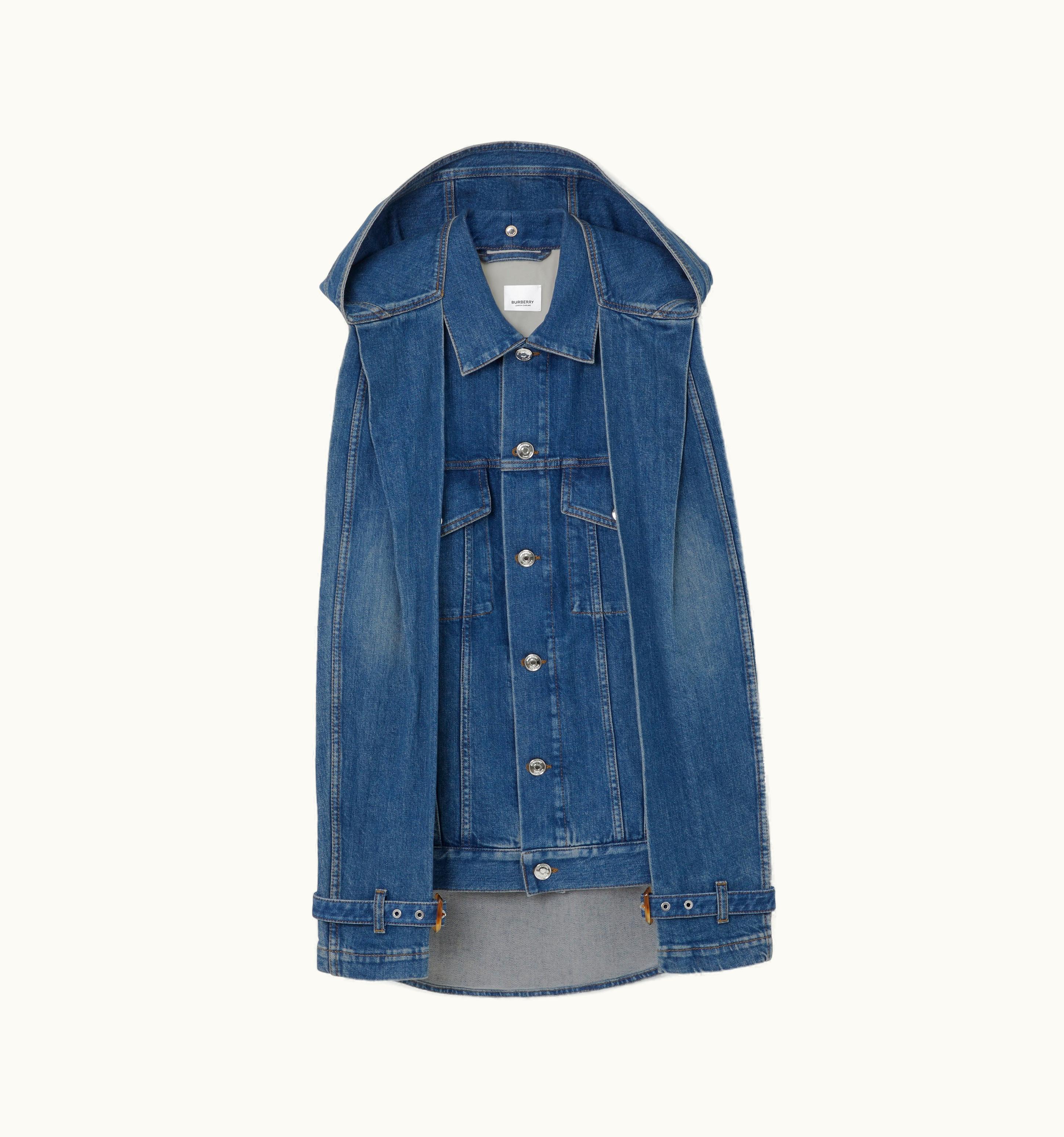 Burberry Burberry Sleeveless Stonewashed Denim Jacket In Deep Slate Blue - Women UZ0139106