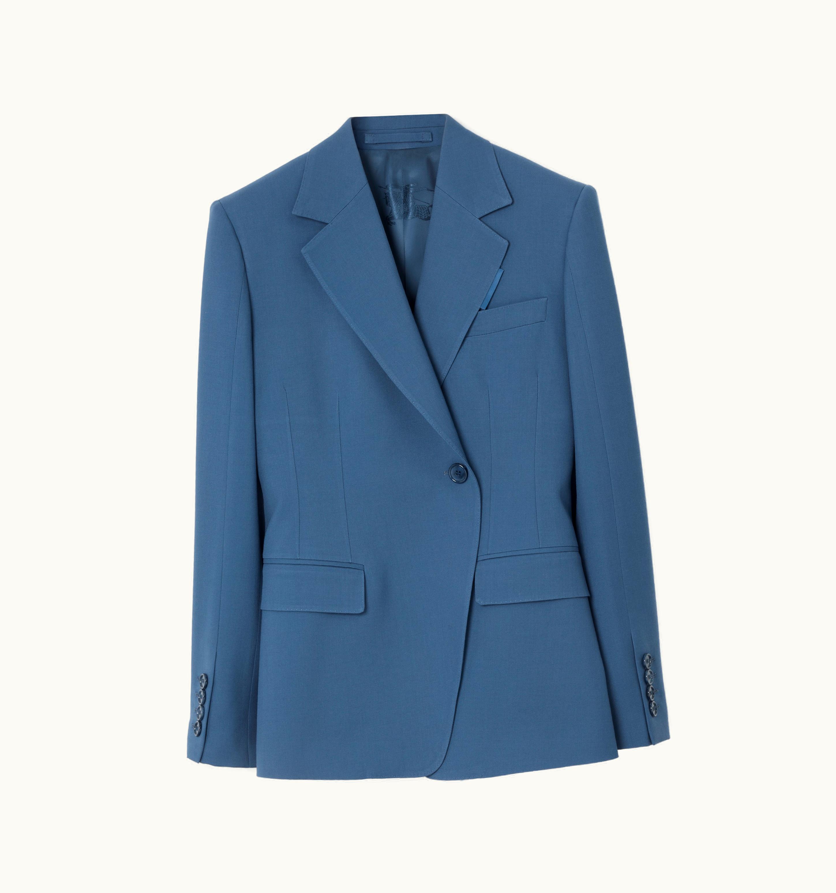 Burberry Burberry Wool Tailored Jacket In Muted Navy - Women UZ0139118