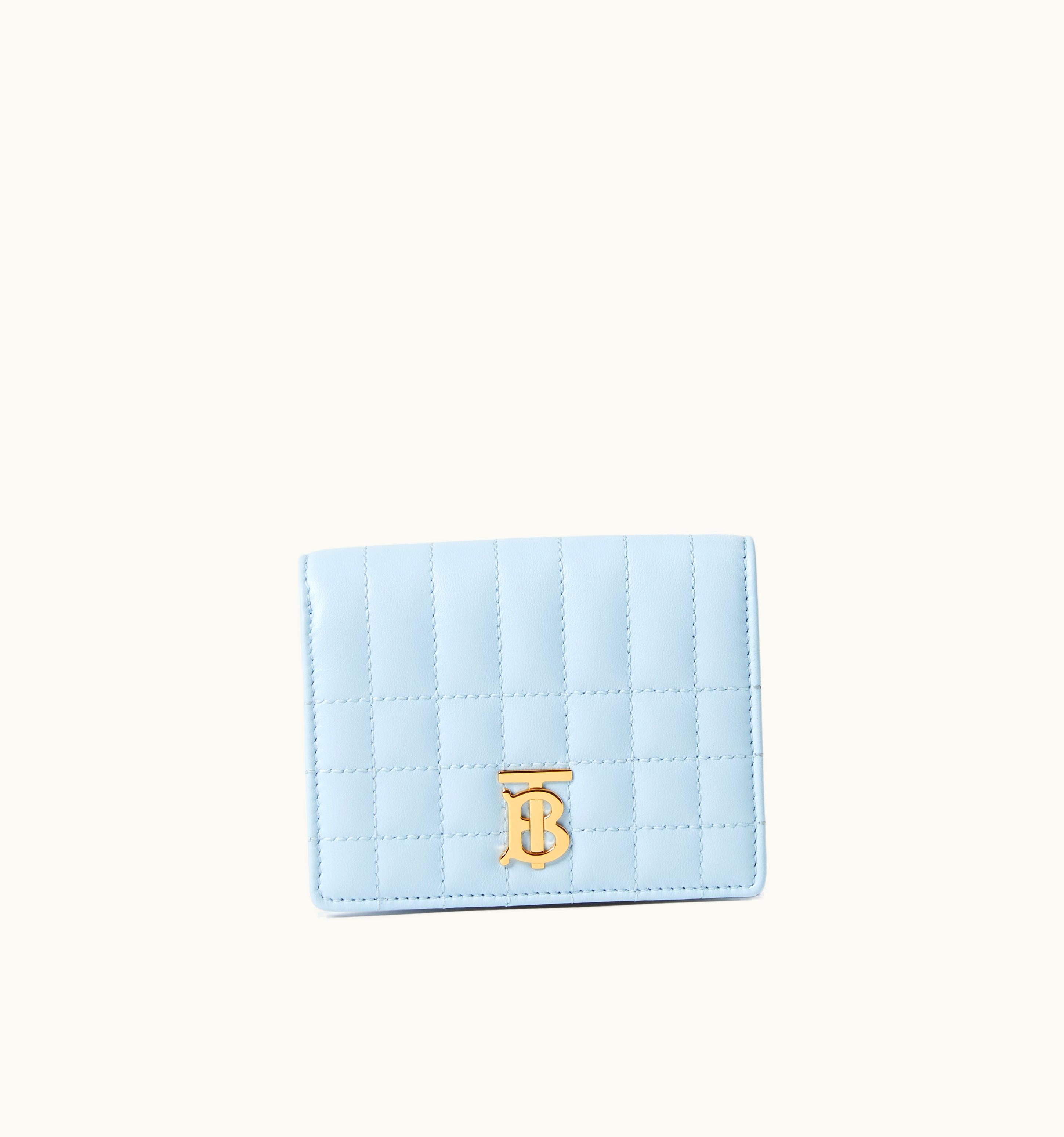 Burberry Burberry Quilted Leather Small Lola Folding Wallet In Pale Blue - Women
