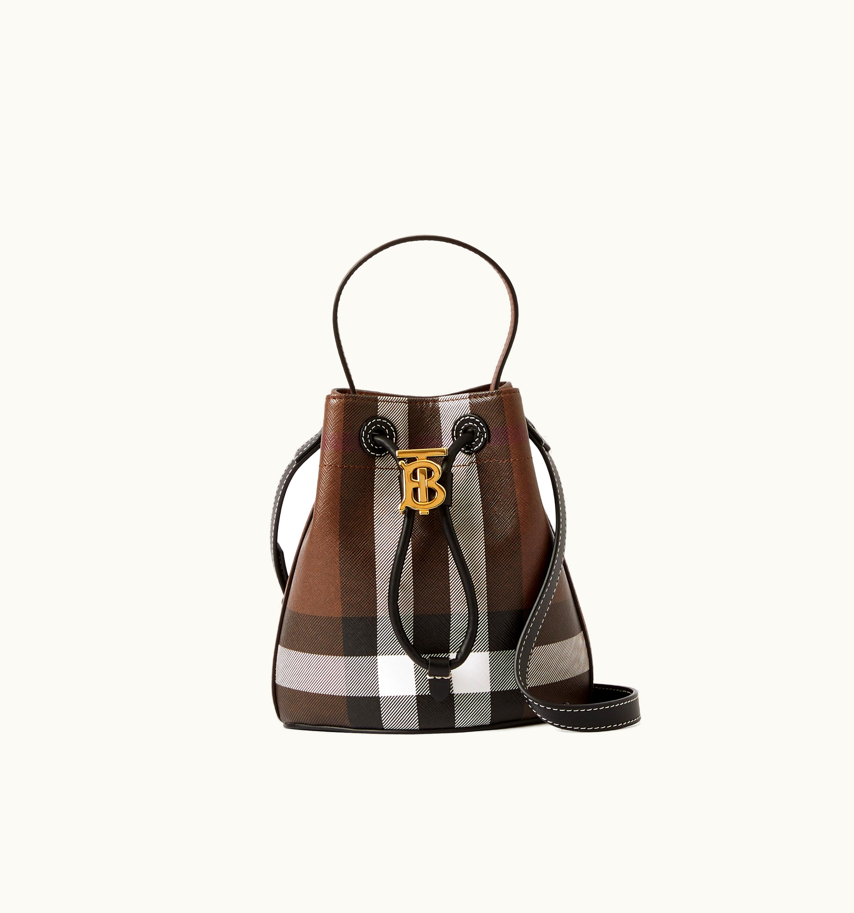 Burberry Burberry Mini Tb Bucket Bag In Dark Birch Brown - Women UZ0139147