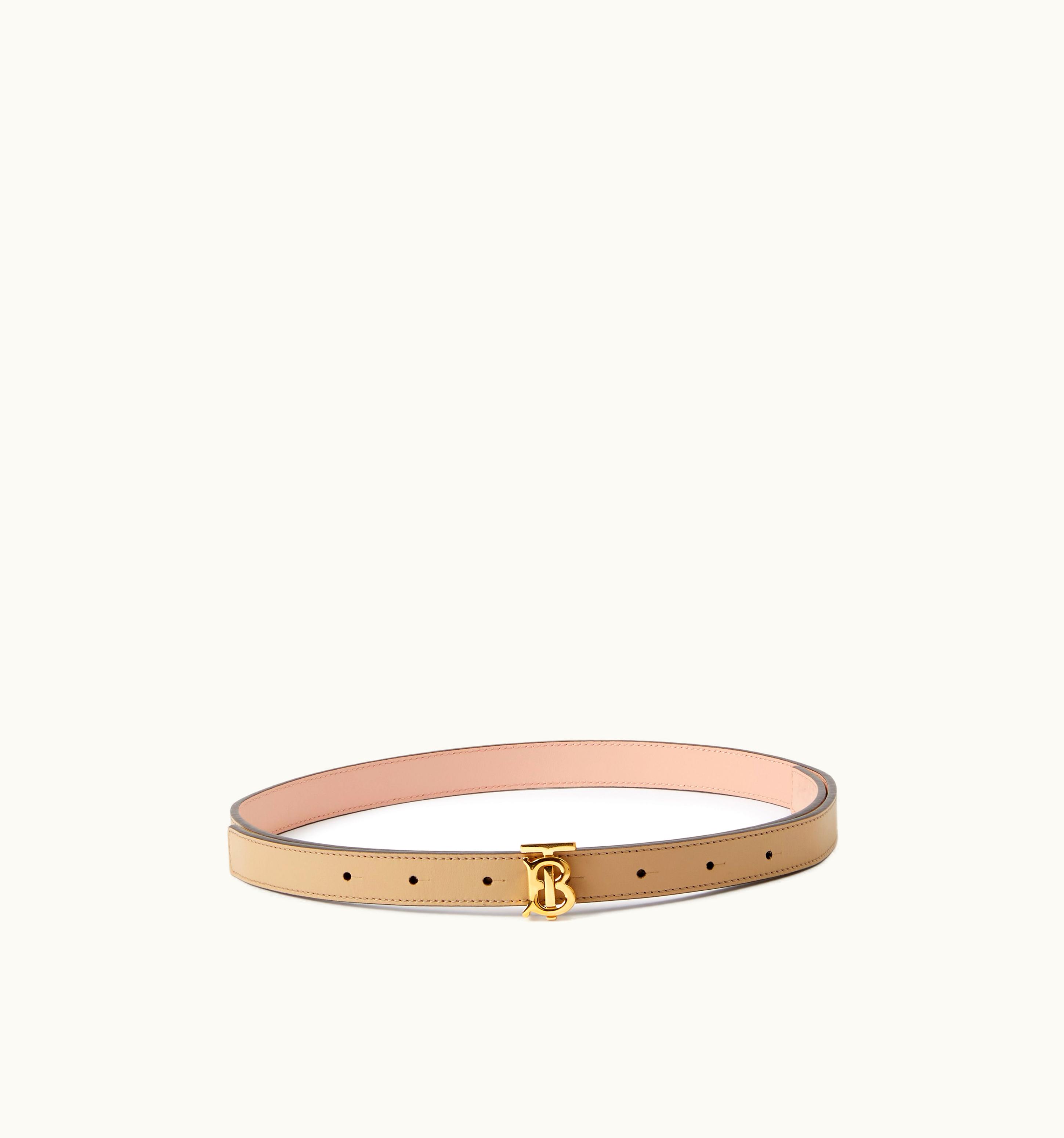Burberry Burberry Leather Reversible Tb Belt In Oat Beige/Dusky Pink - Women UZ0139149