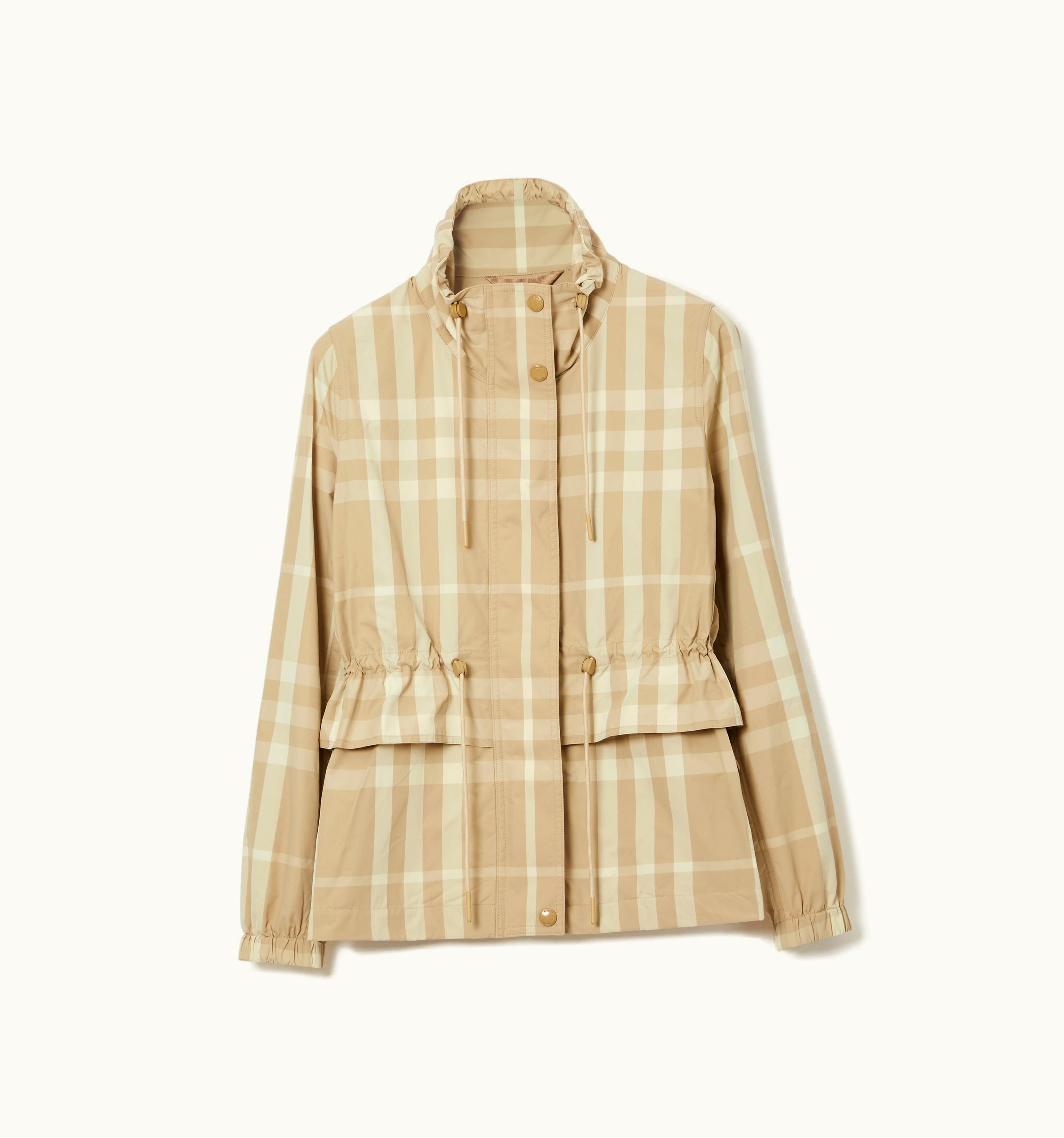 Burberry Burberry Check Nylon Funnel Neck Jacket In Soft Fawn - Women UZ0139154