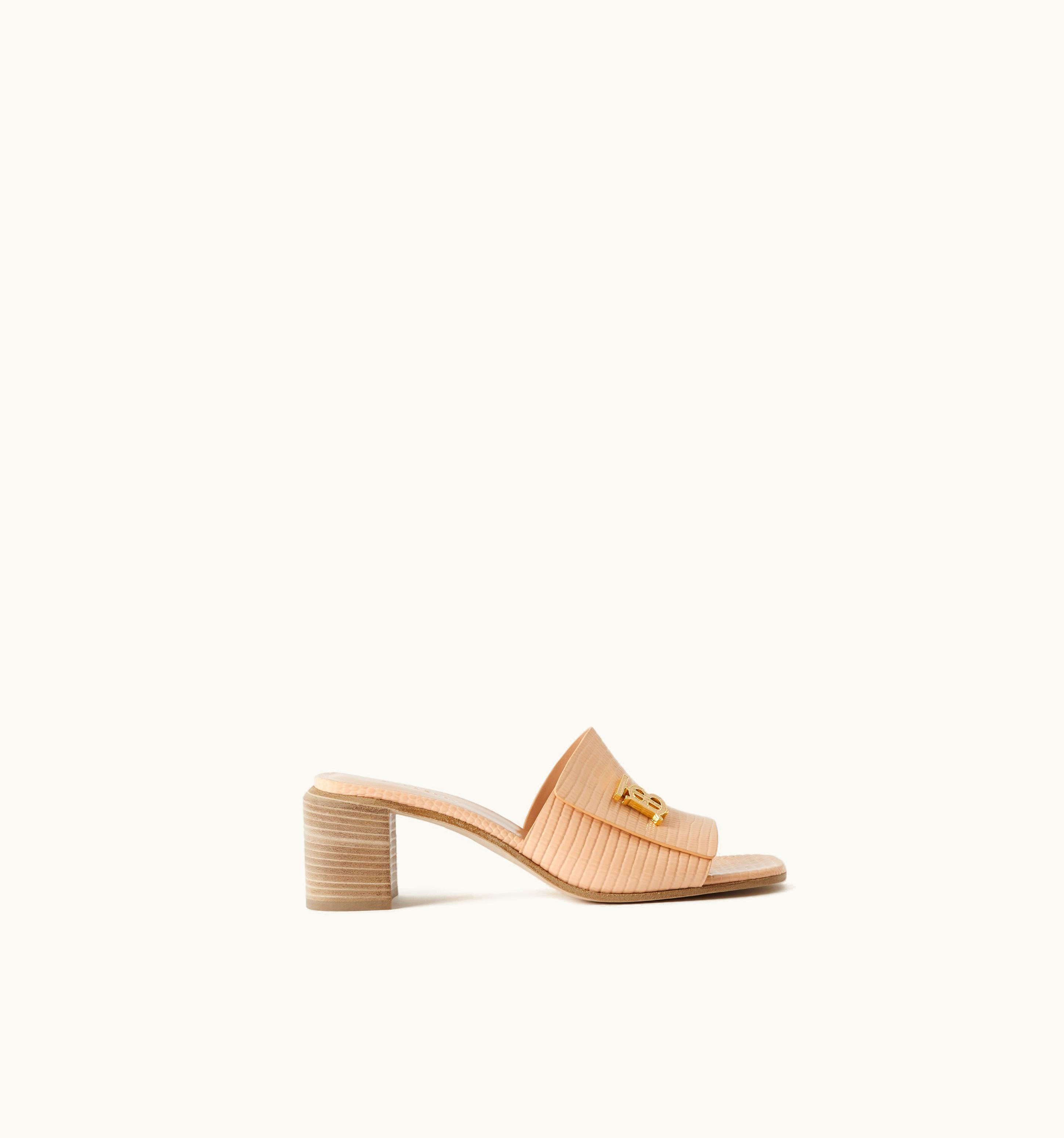 Burberry Burberry Monogram Motif Embossed Leather Mules In Pale Nude - Women UZ0139160