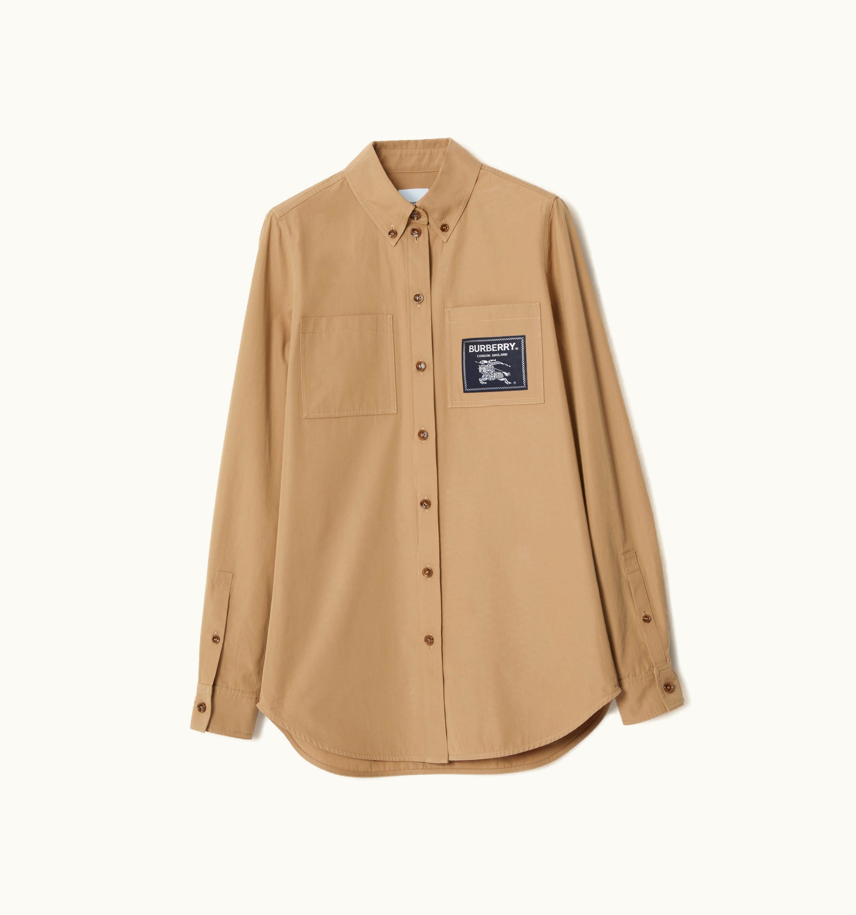 Burberry Burberry Prorsum Cotton Shirt Women's Camel Comfort Fit