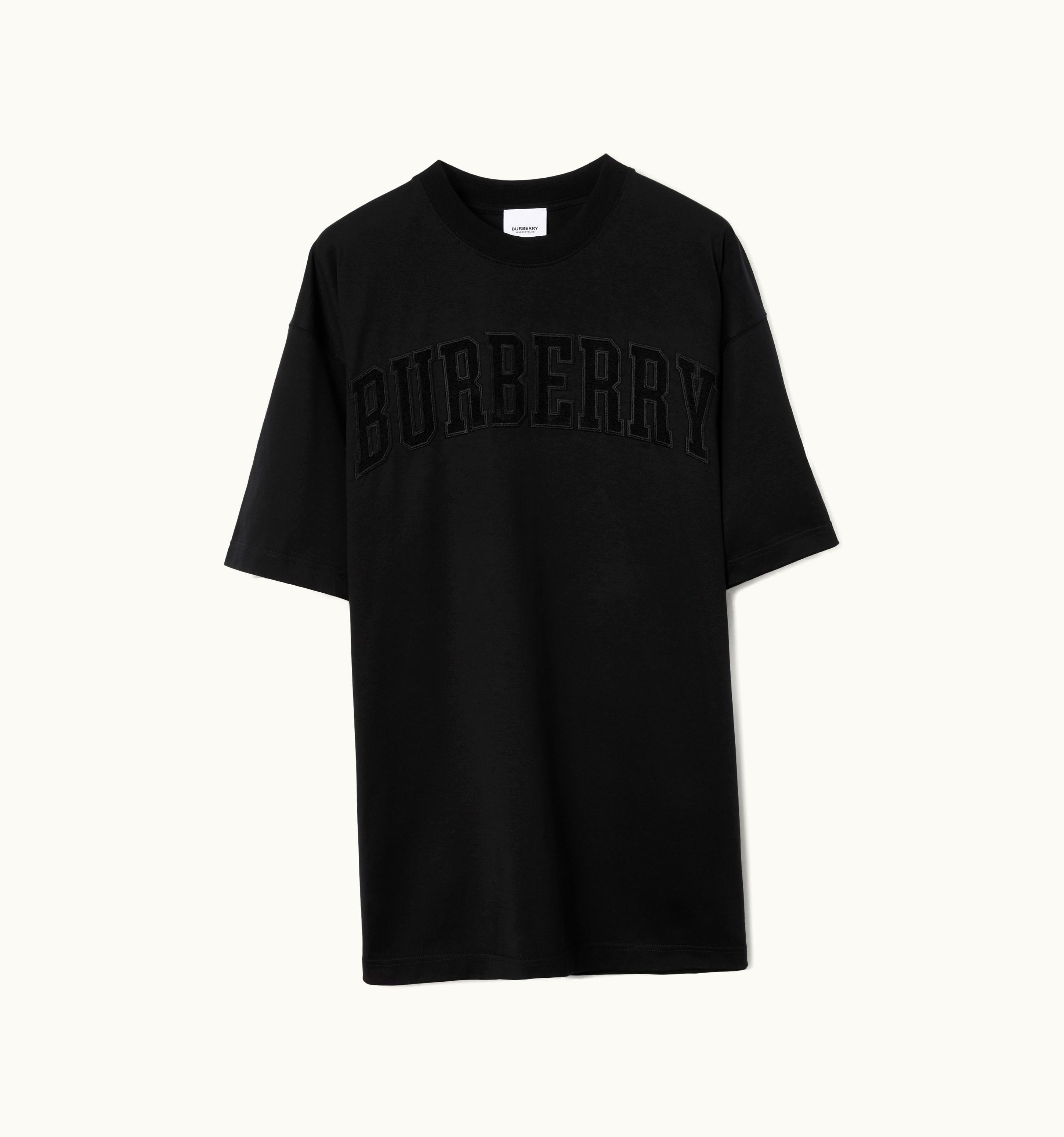 Burberry Burberry Lace Logo Cotton Oversized T-Shirt In Black - Women UZ0139180
