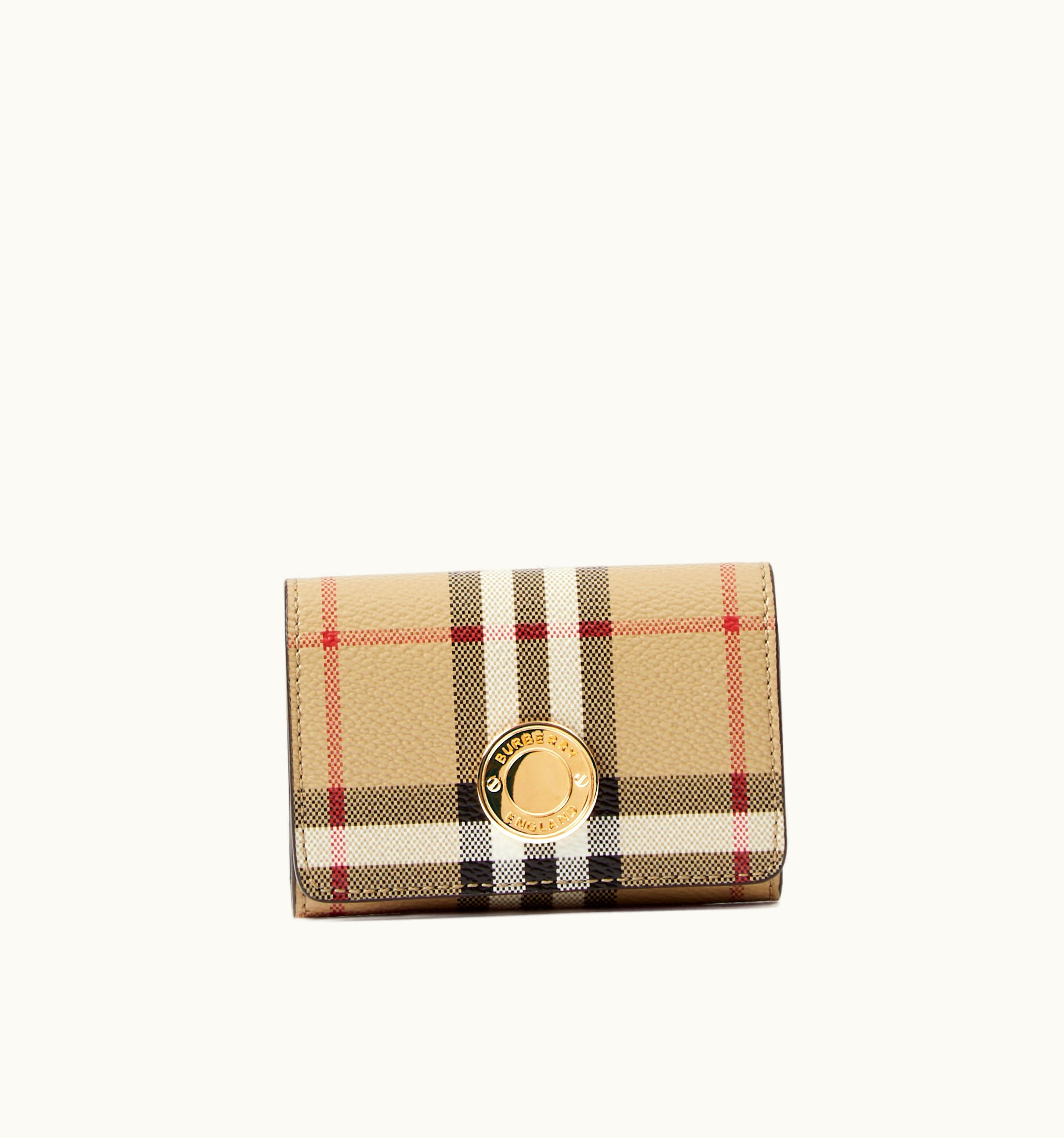 Burberry Burberry Check Card Case With Detachable Chain Strap In Archive Beige - Women