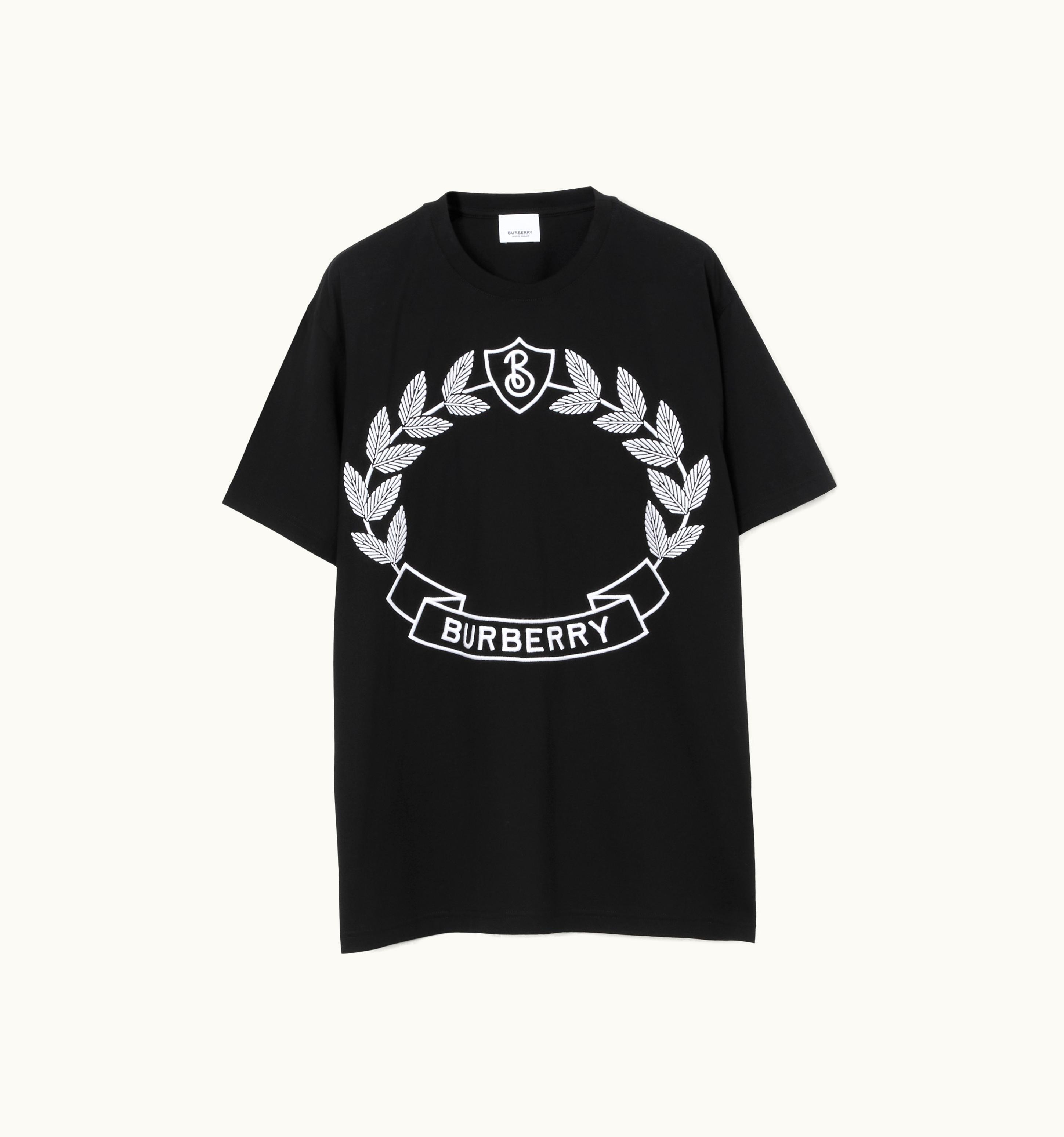 Burberry Burberry Oak Leaf Crest Cotton Oversized T-Shirt In Black - Women UZ0139209