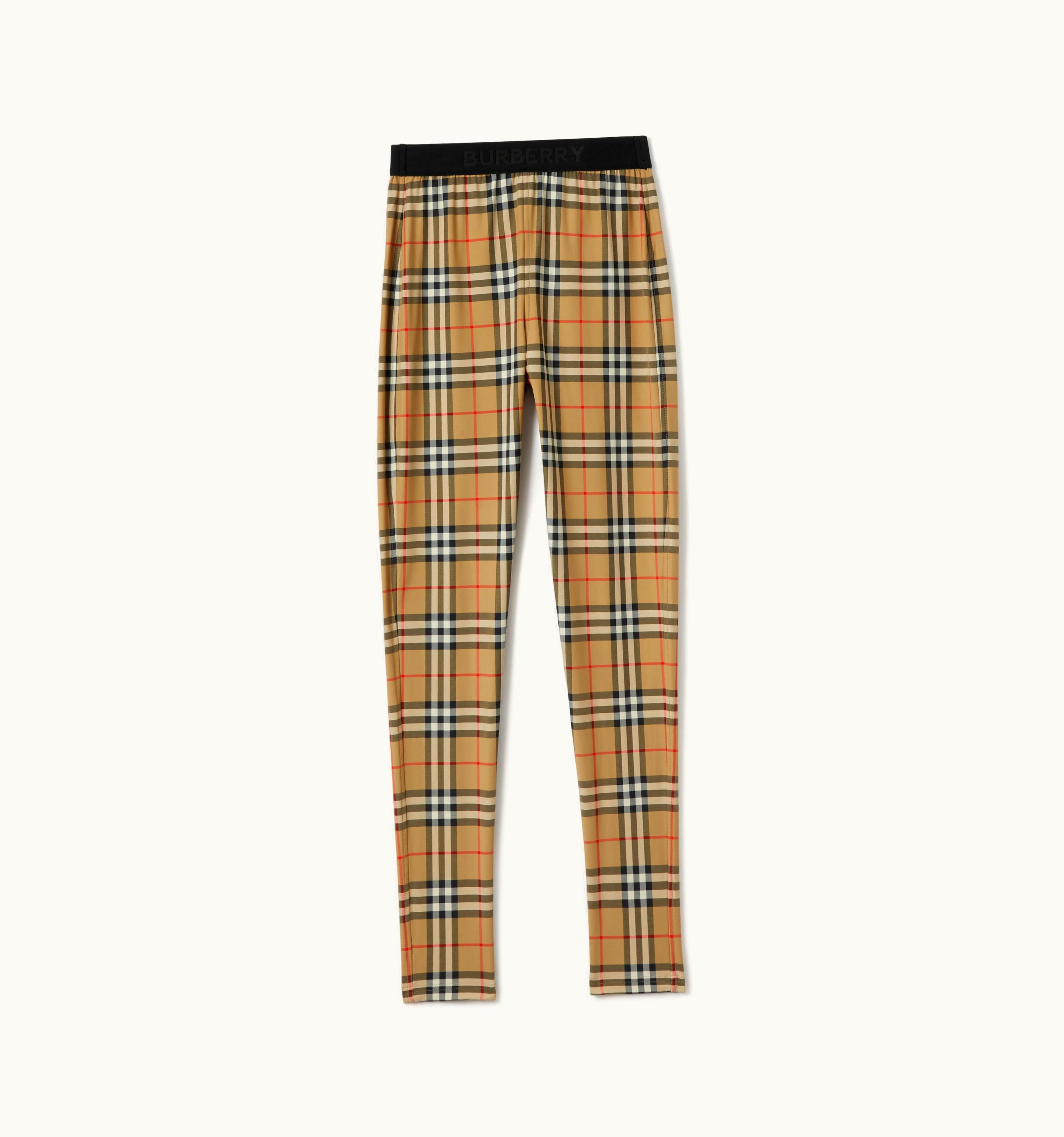 Burberry Burberry Logo Detail Vintage Check Leggings In Archive Beige - Women UZ0139256
