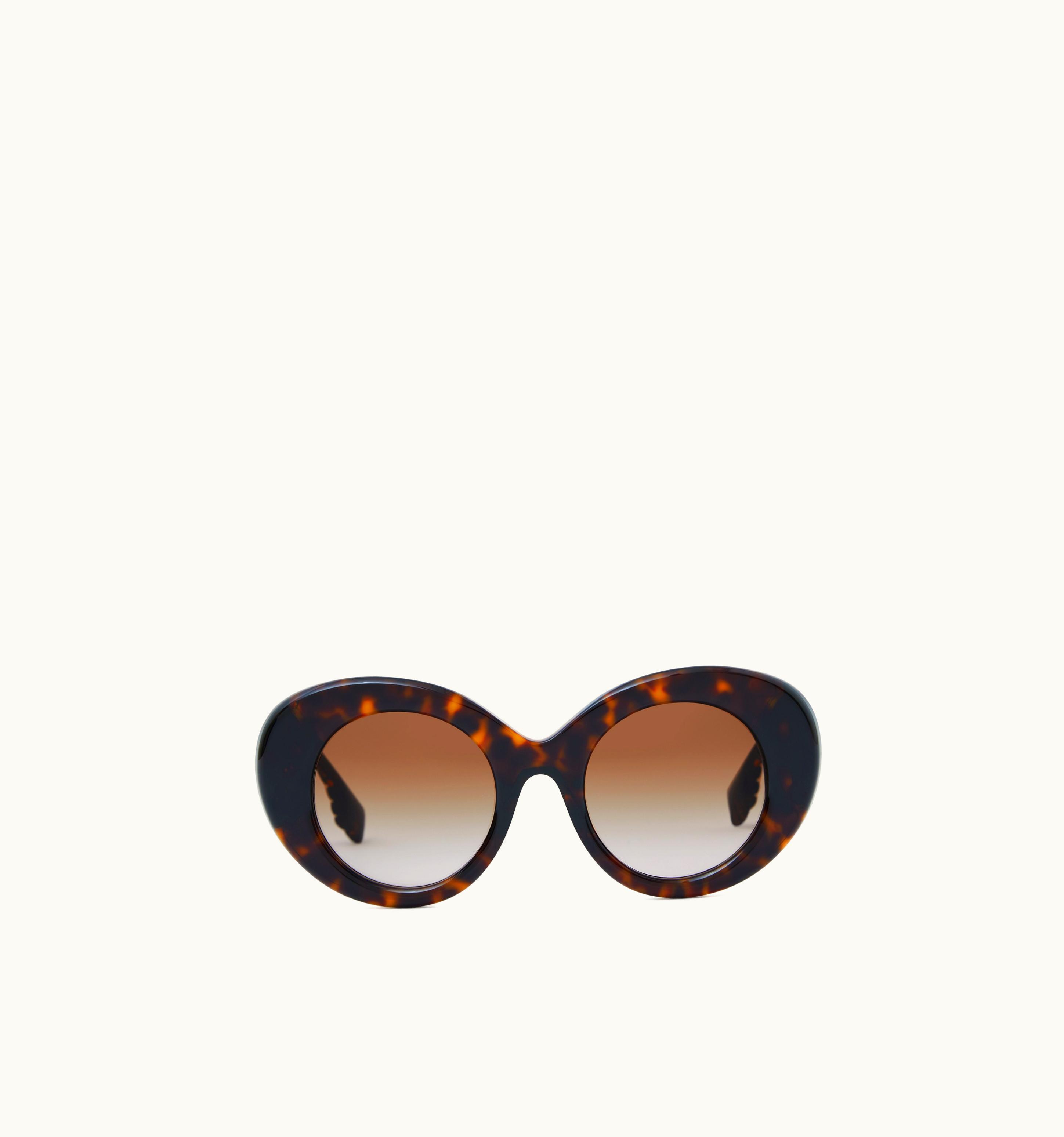 Burberry Burberry Monogram Motif Oversized Round Frame Lola Sunglasses In Dark Tortoiseshell/Brown - Women