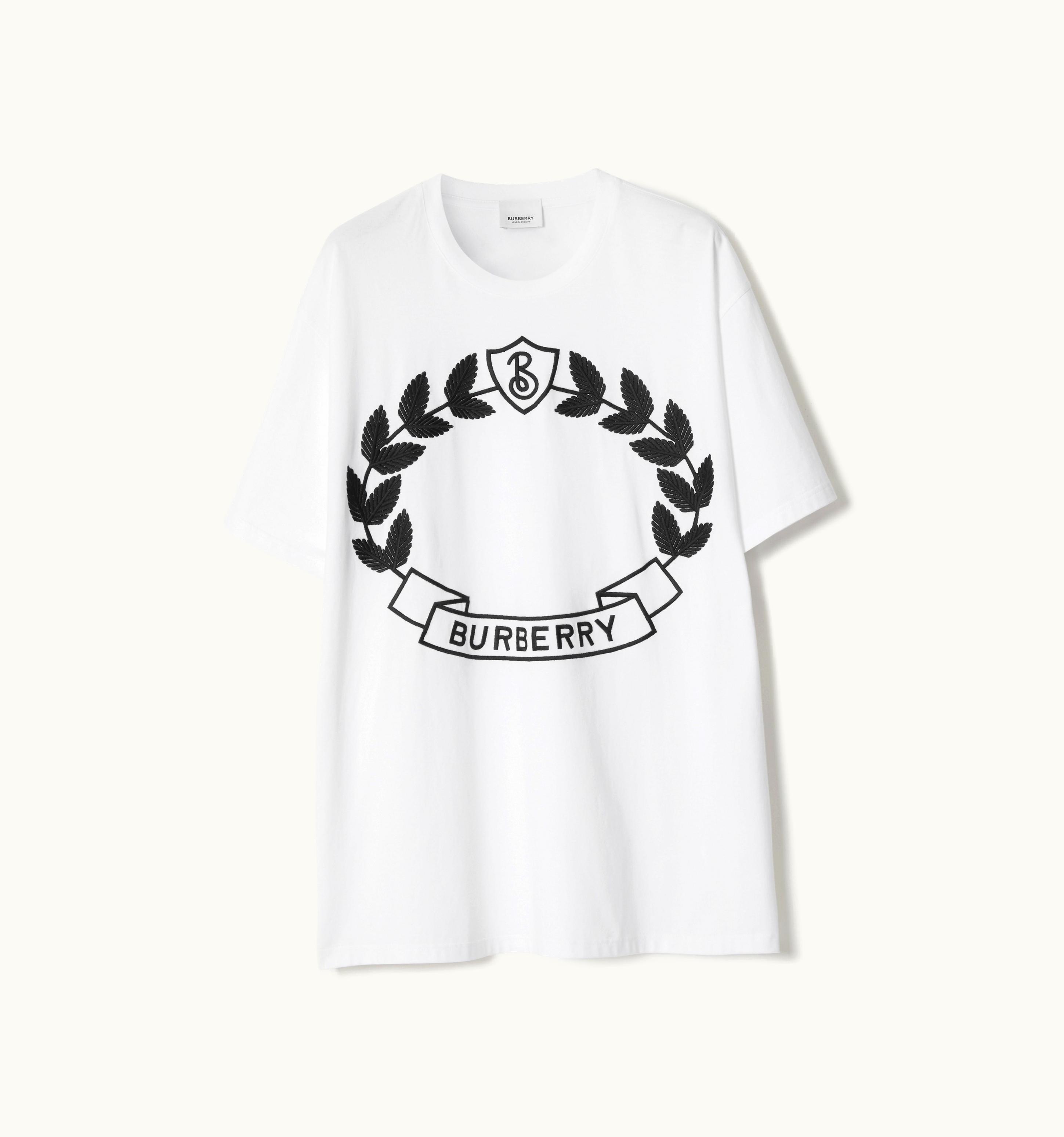 Burberry Burberry Oak Leaf Crest Cotton Oversized T-Shirt In White - Women UZ0139273