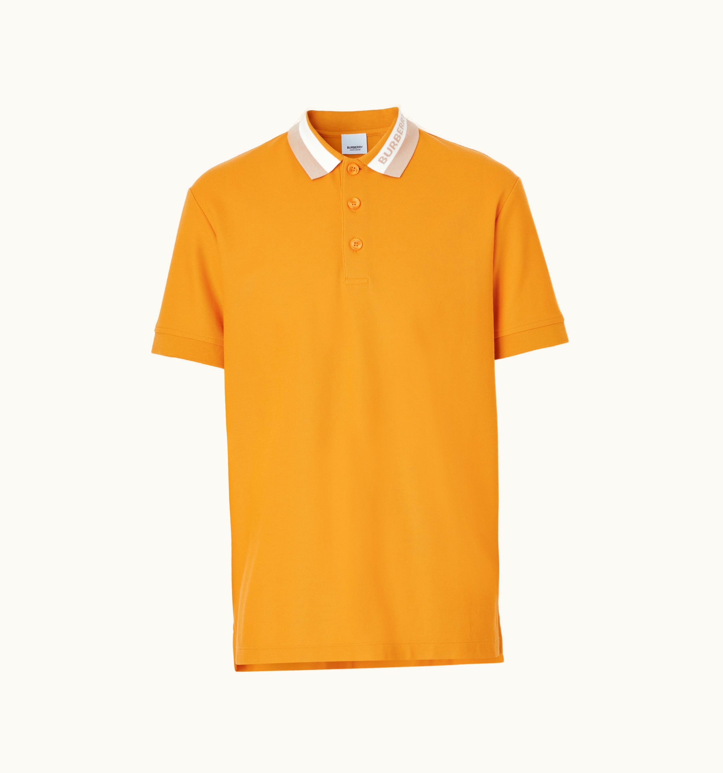 Burberry Burberry Logo Detail Cotton Piqué Polo Shirt In Marigold - Men UZ0139331