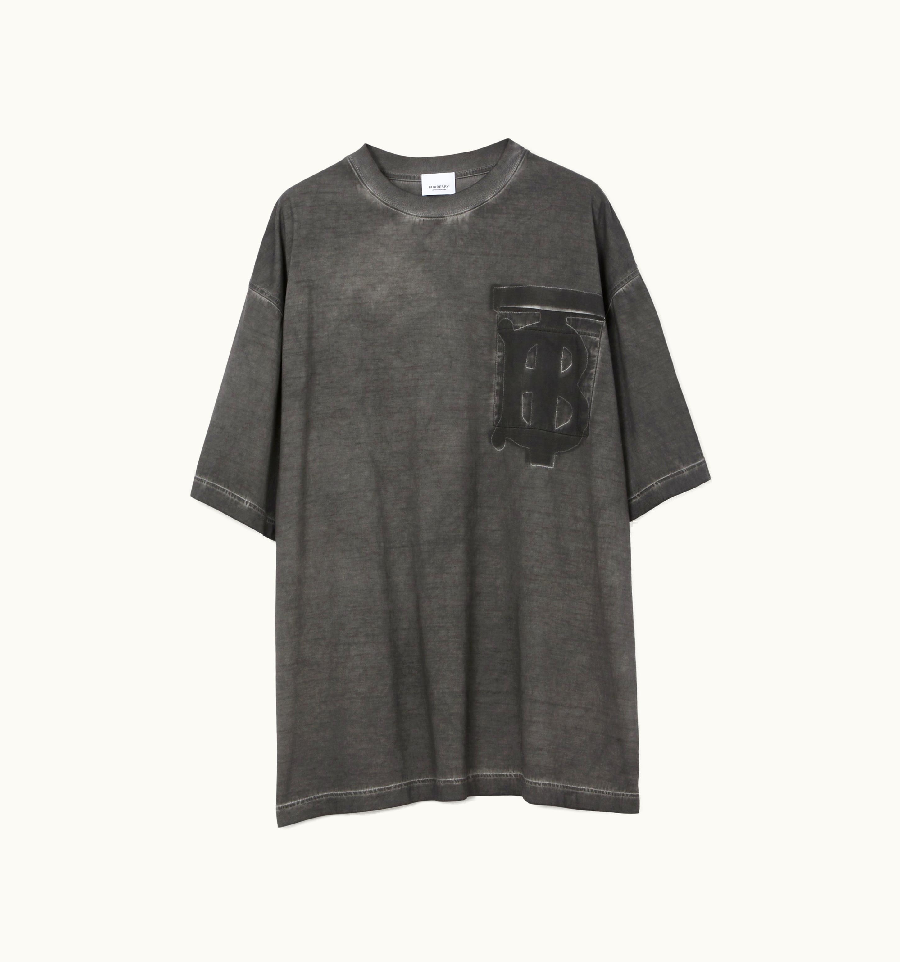 Burberry Burberry Monogram Motif Cotton Oversized T-Shirt In Charcoal Grey - Men UZ0139340