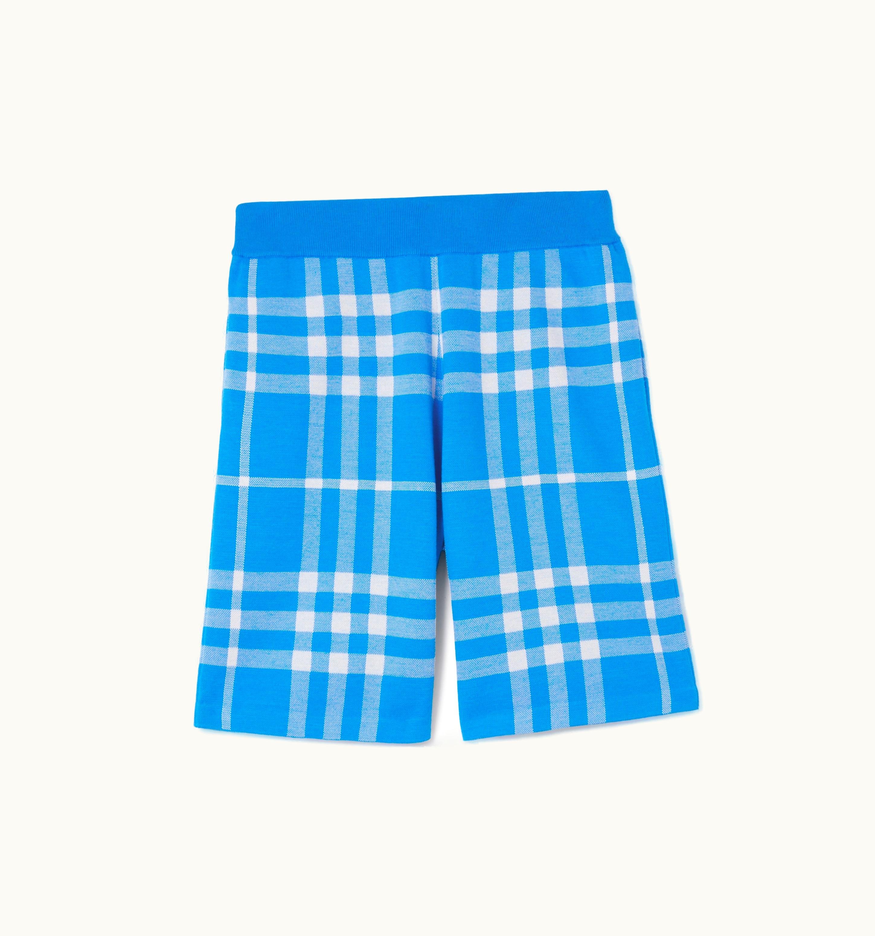 Burberry Burberry Check Wool Silk Jacquard Shorts In VIvid Blue - Men UZ0139357