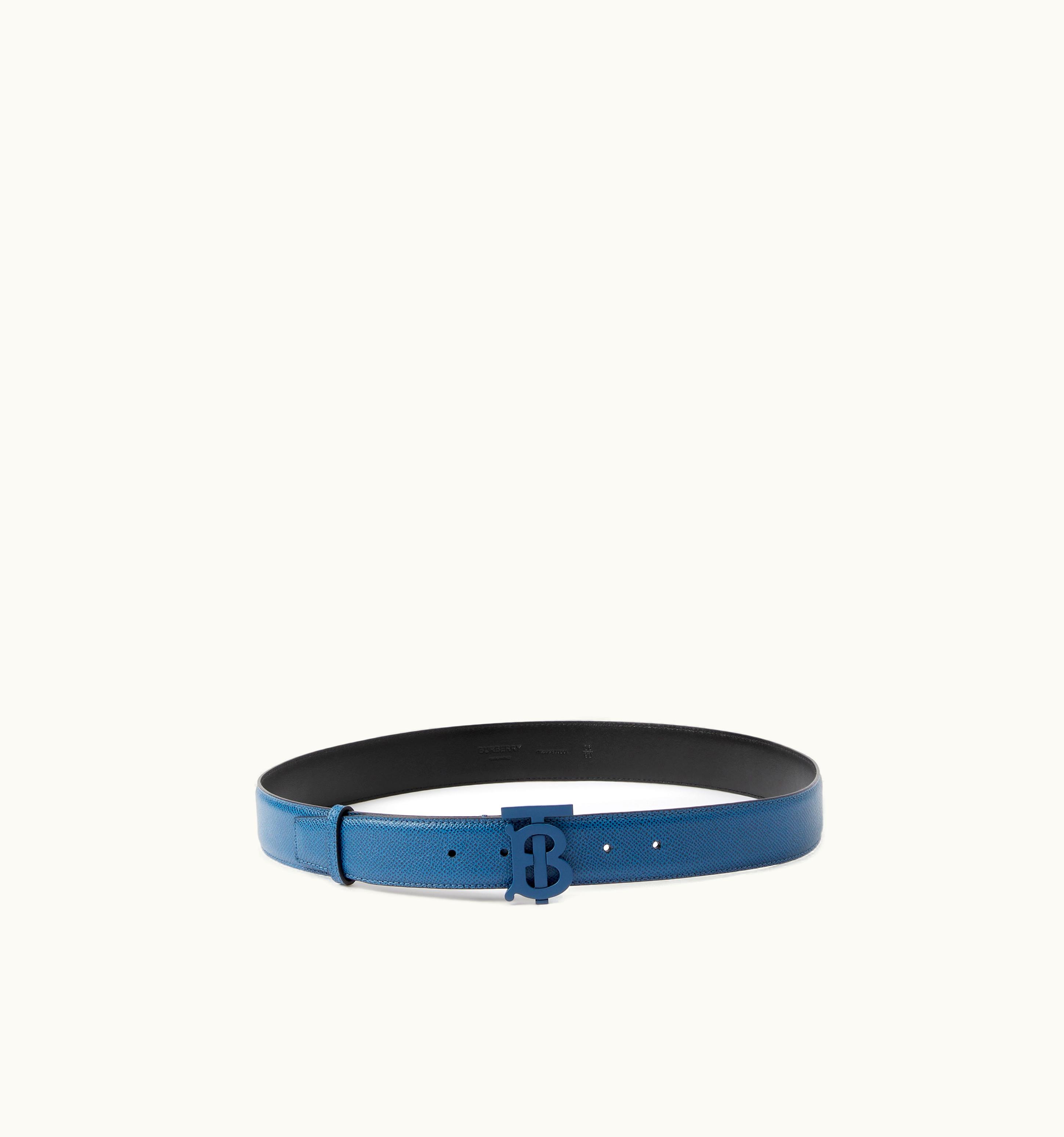 Burberry Burberry Grainy Leather Tb Belt In Rich Navy - Men