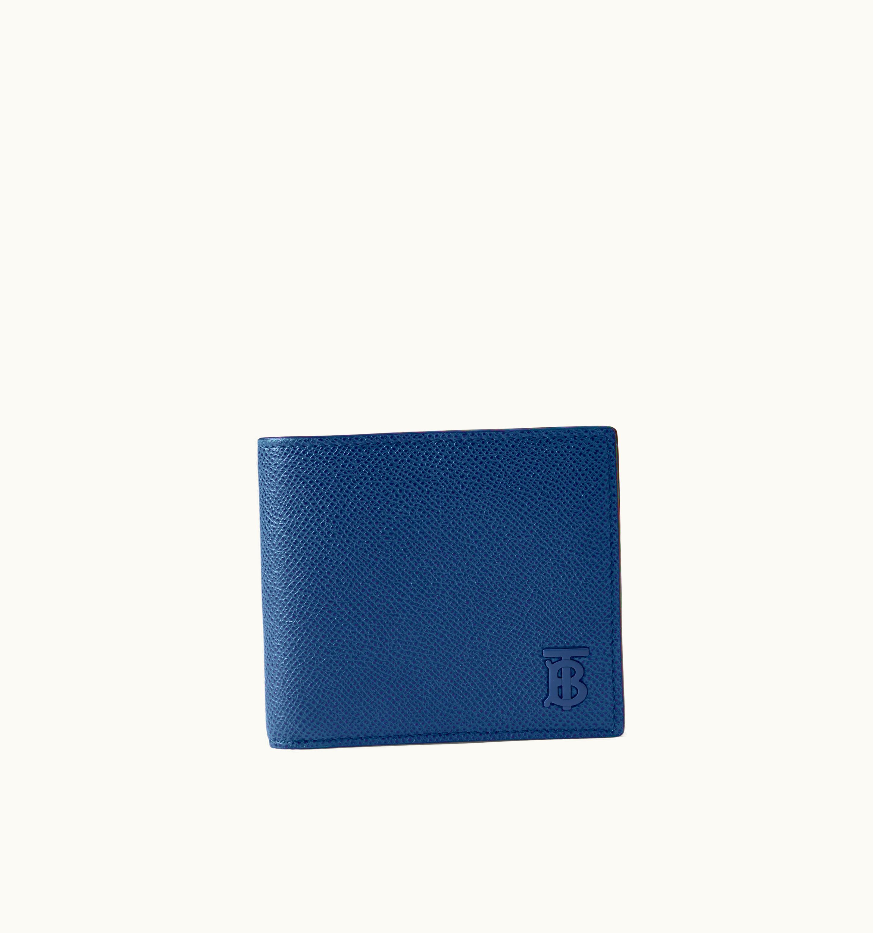 Burberry Burberry Grainy Leather Tb Bifold Wallet In Rich Navy - Men UZ0139371