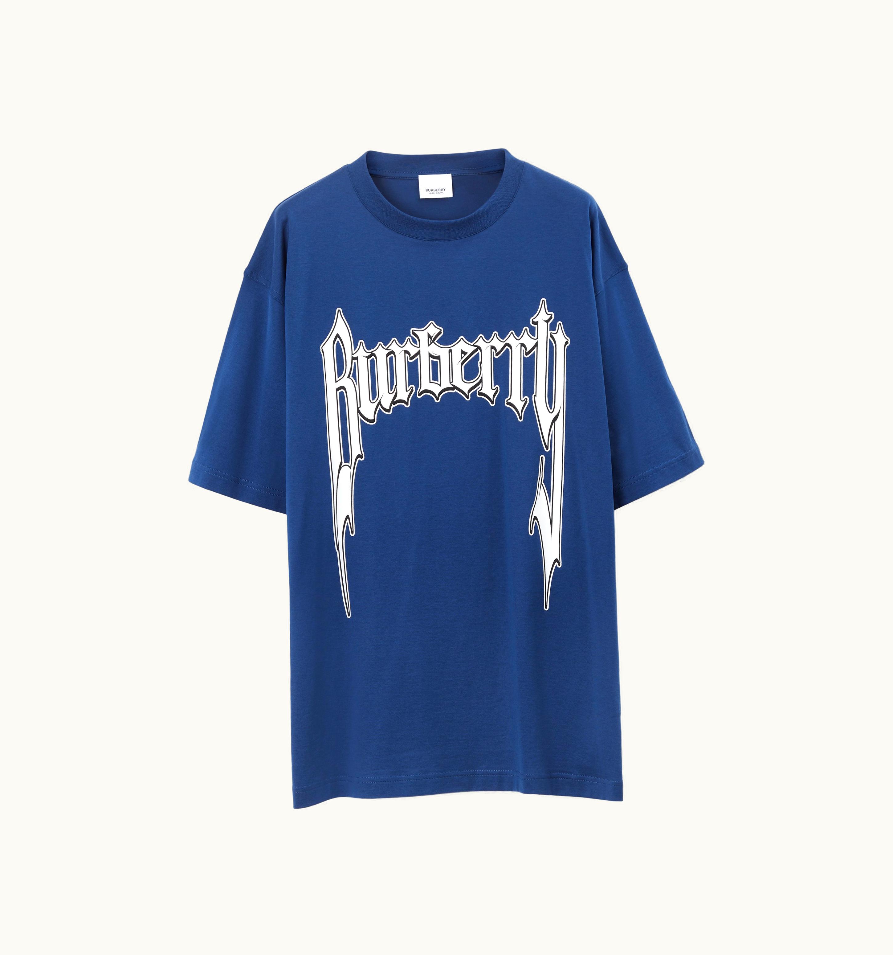 Burberry Burberry Logo Print Cotton T-Shirt In Rich Navy - Men UZ0139375