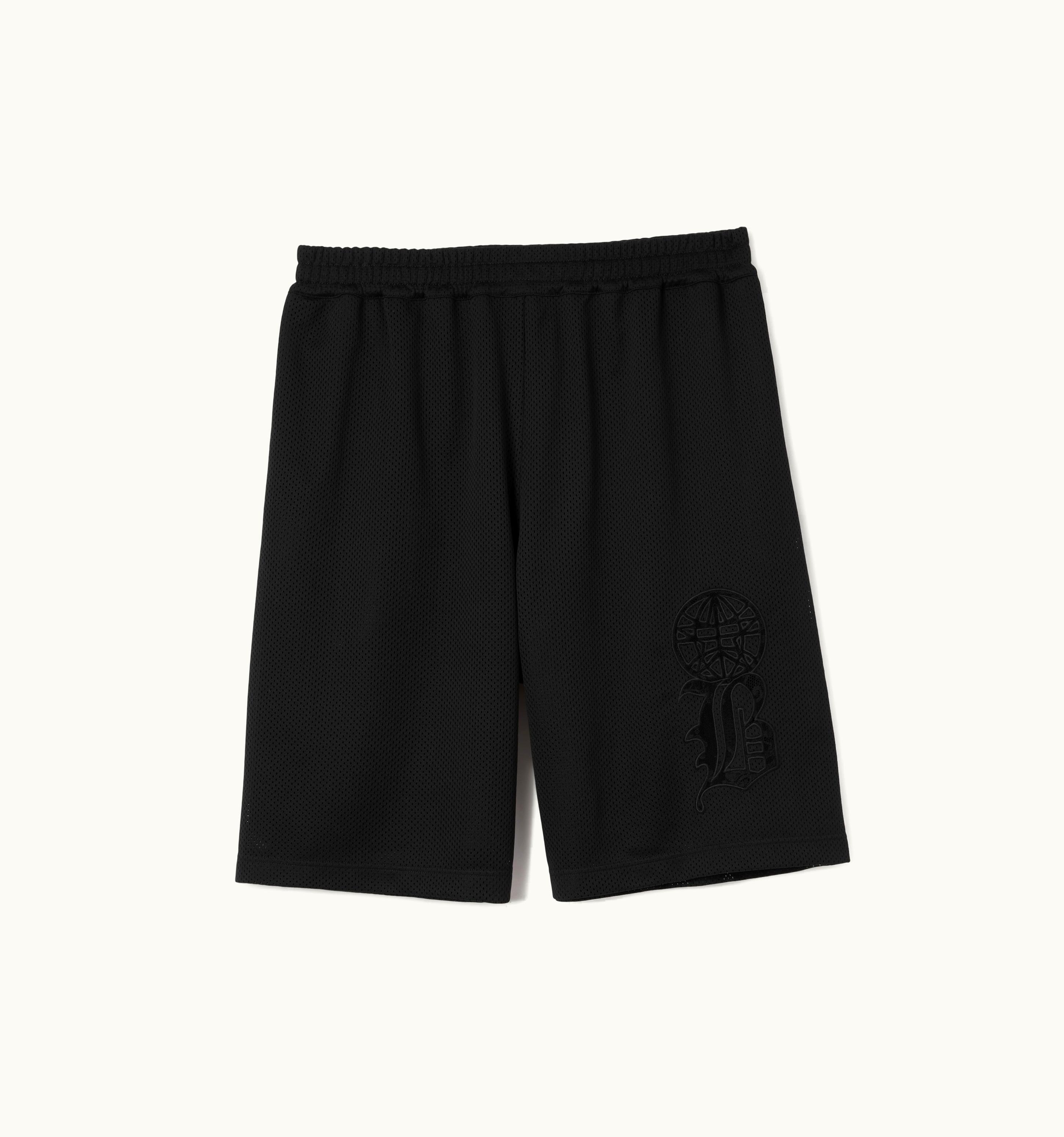 Burberry Burberry Varsity Graphic Mesh Shorts In Black - Men