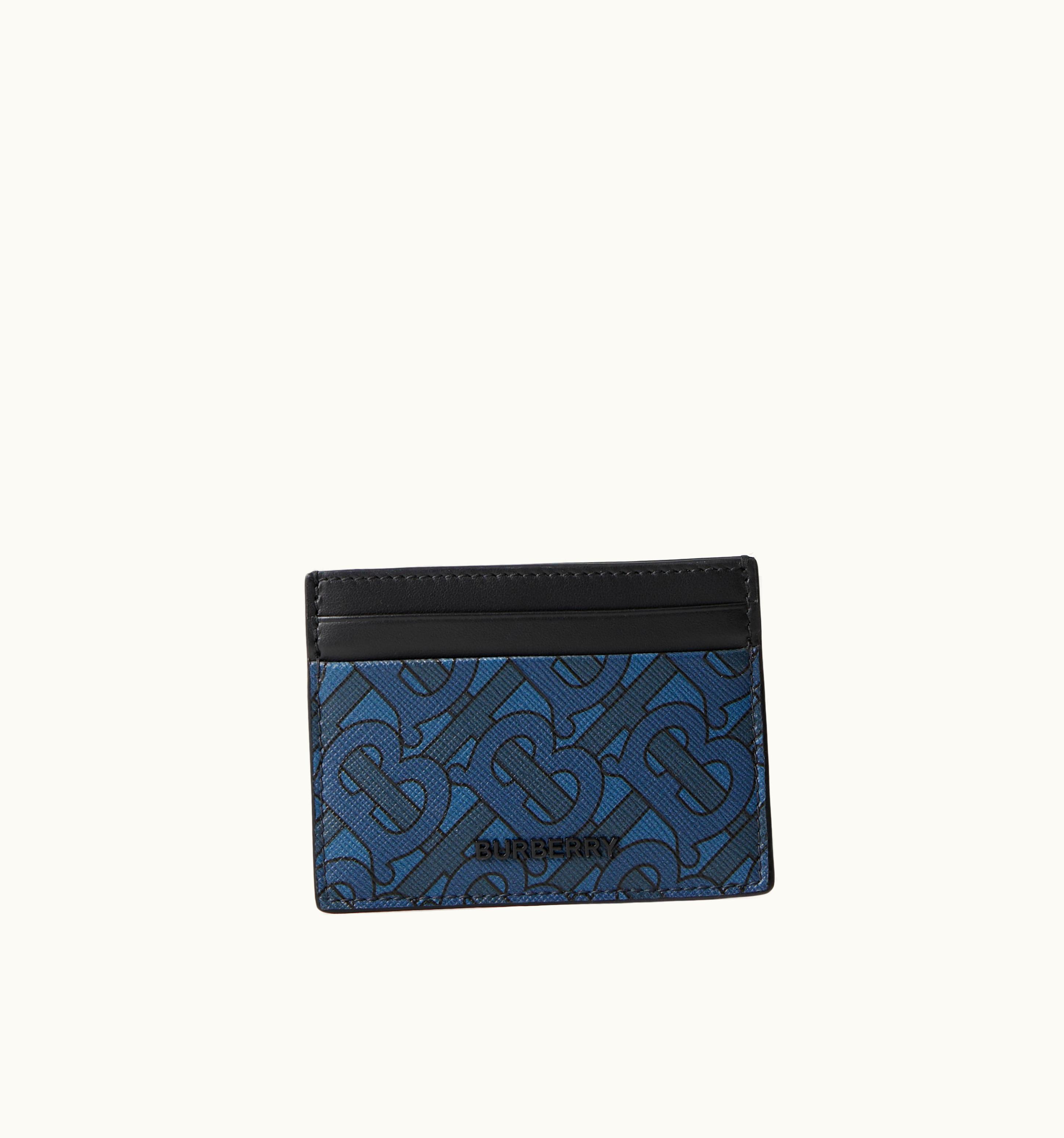 Burberry Burberry Monogram Print And Leather Card Case In Navy - Men UZ0139384