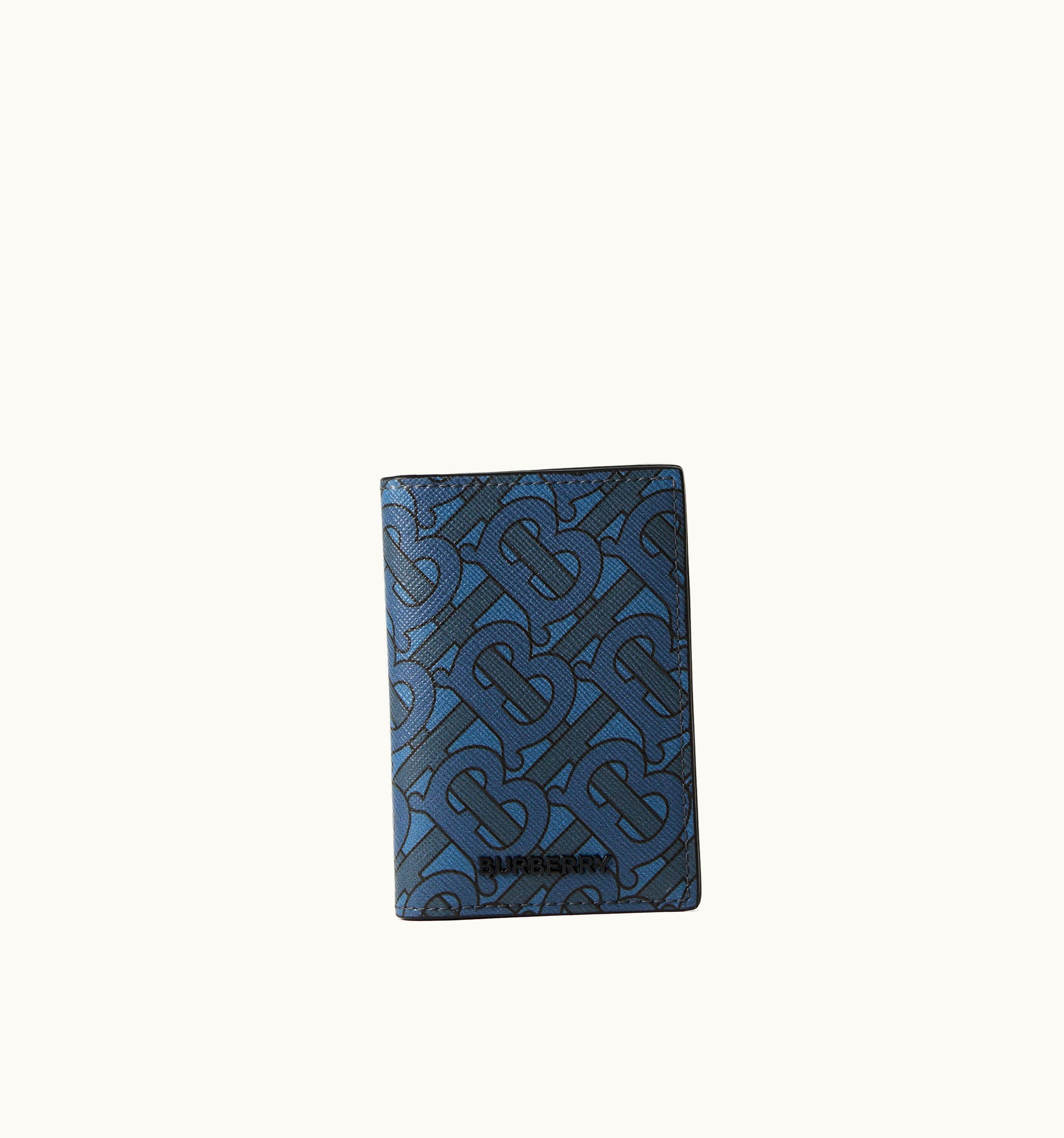 Burberry Burberry Monogram Print Folding Card Case In Navy - Men
